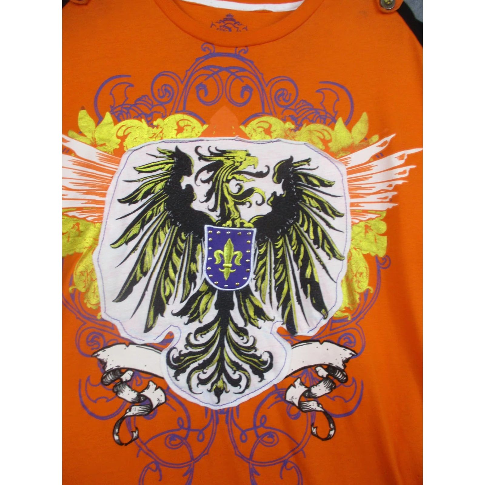Vintage Attitude Gold Shirt Mens 2XL Orange Black Graphic Eagle Salvation Crest Tee Shirt Size US XXL / EU 58 / 5 - 2 Thumbnail