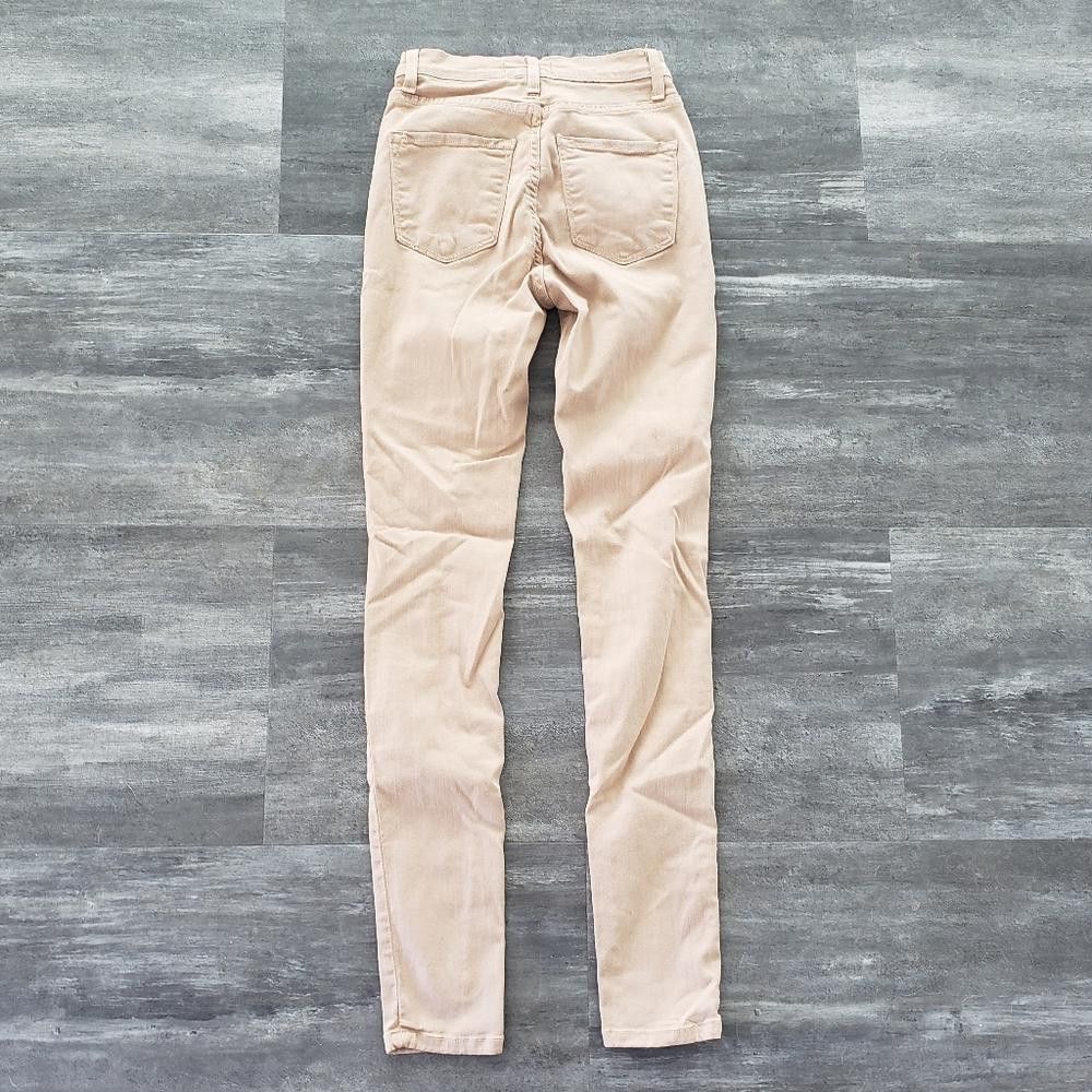 Designer Nude Distressed High Waisted Vibrant Skinny Jean Size 25" / US 0 / IT 36 - 2 Thumbnail