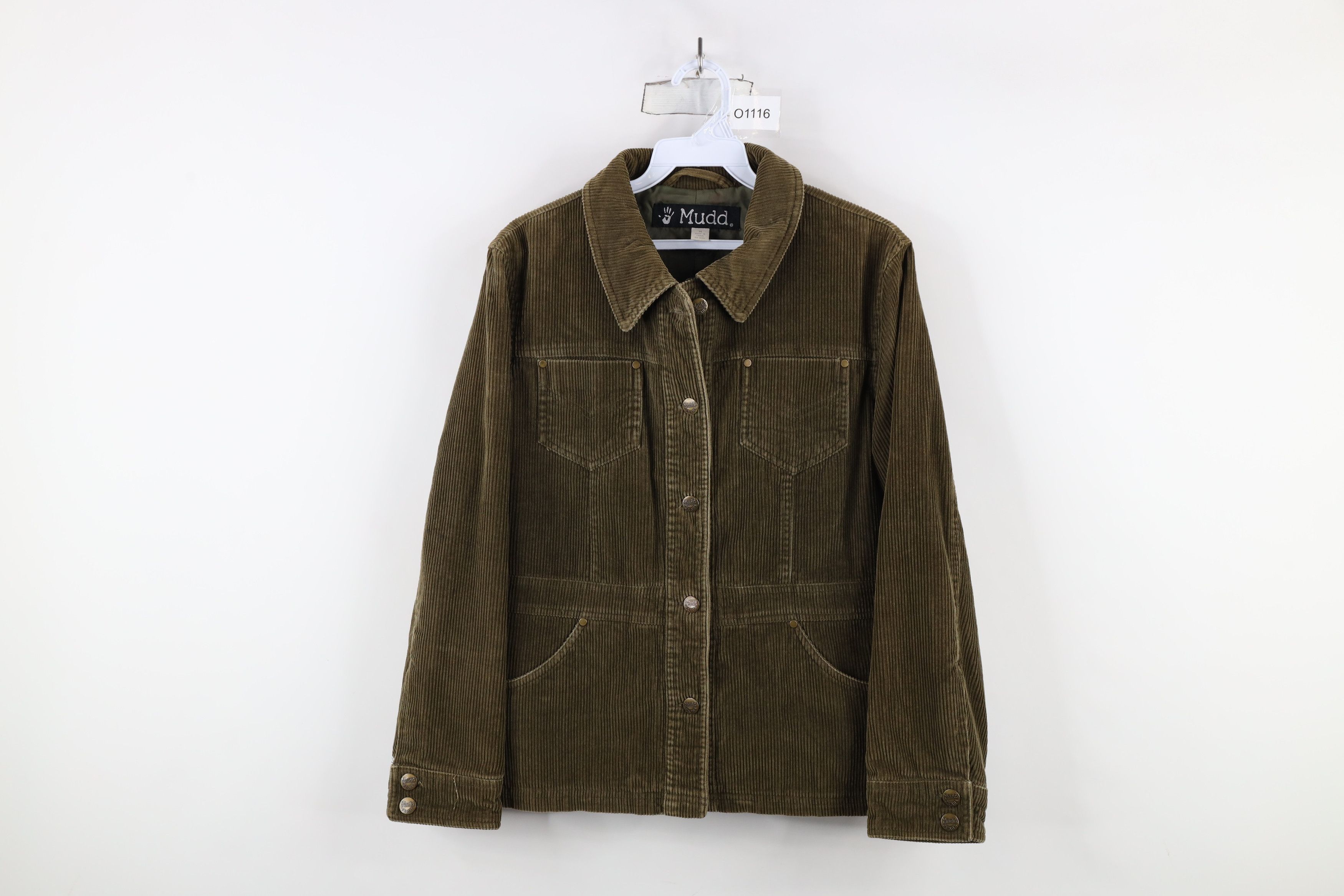 Vintage Vintage 90s Y2K MUDD Babydoll Corduroy Button Jacket Green Size M / US 6-8 / IT 42-44 - 1 Thumbnail