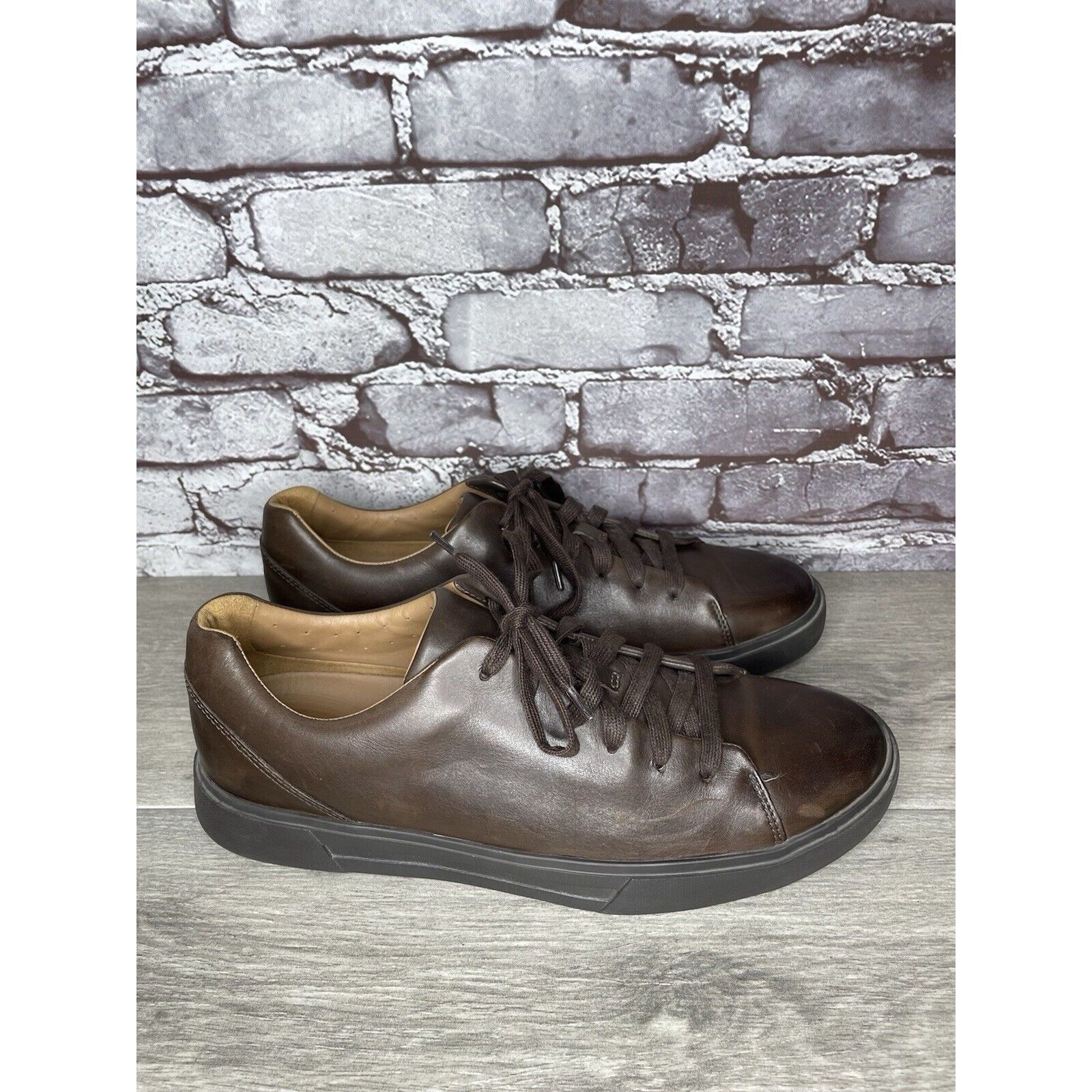 Clarks Clarks Unstructured Brown Leather Lace Up Casual Sneakers Sh Size US 11 / EU 44 - 21 Thumbnail
