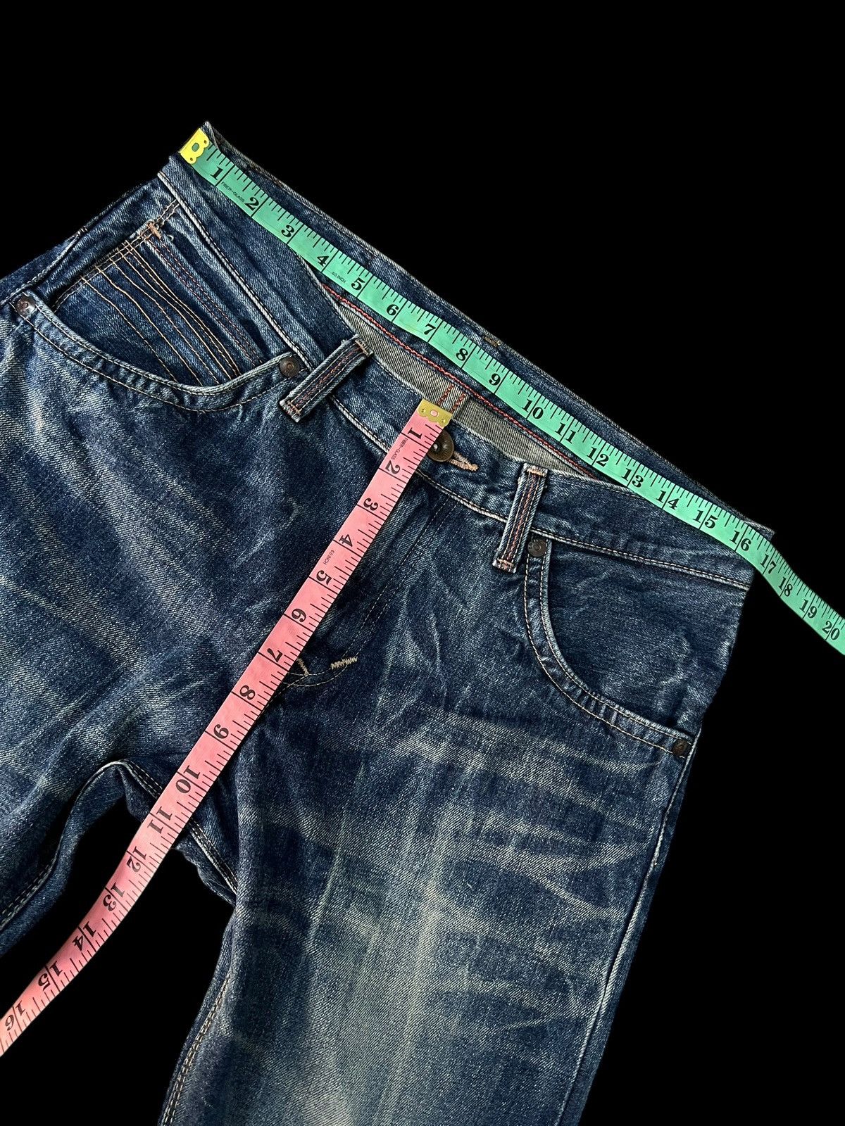 Edwin × If Six Was Nine × Le Grande Bleu (L.G.B.) EDWIN EXCLUSIVE VINTAGE BLUE DENIM NICE DESIGN VERY RARE Size US 33 - 13 Thumbnail