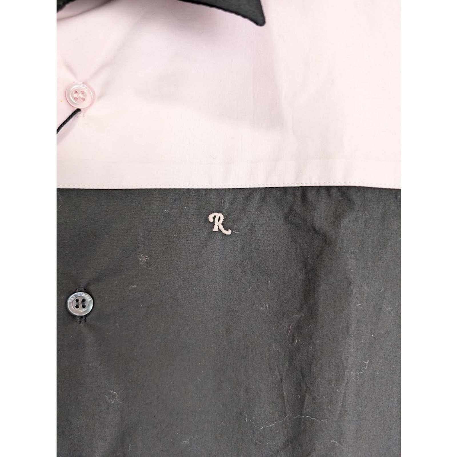 Raf Simons o1rshd1 Bicolor Americano Shirt Print On Shoulder Black/Pink Size US XL / EU 56 / 4 - 6 Thumbnail