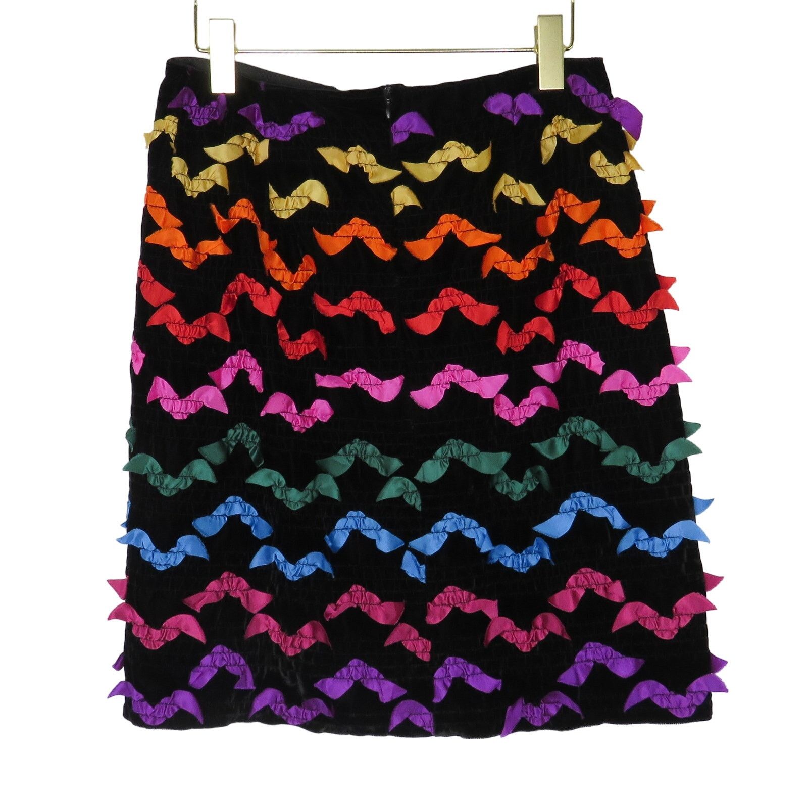 Vintage Vintage Handmade Rainbow Striped Frilly Ribbon Skirt 26" Size 26" / US 2 / IT 38 - 3 Thumbnail