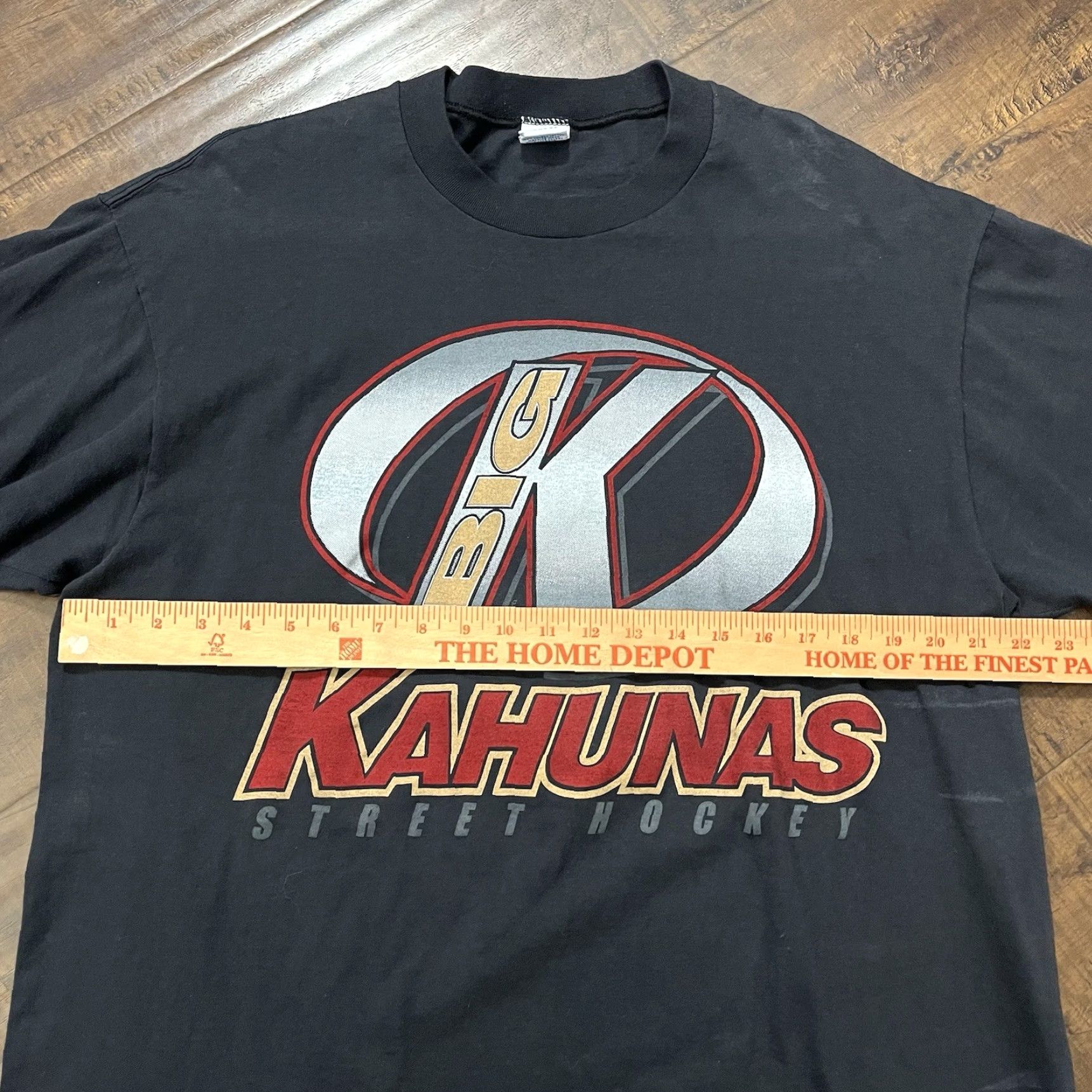 Vintage VINTAGE Crazy Shirts Hawaii 90s Hockey T-Shirt XL Black Double-Sided Mens Size US XL / EU 56 / 4 - 6 Thumbnail