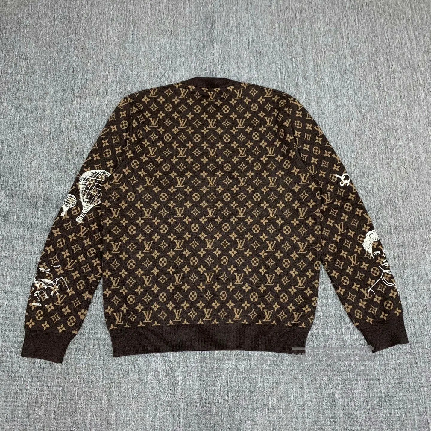 Louis Vuitton LV Brown Graffiti Knit Sweater in XL. Size US XL / EU 56 / 4 - 2 Thumbnail