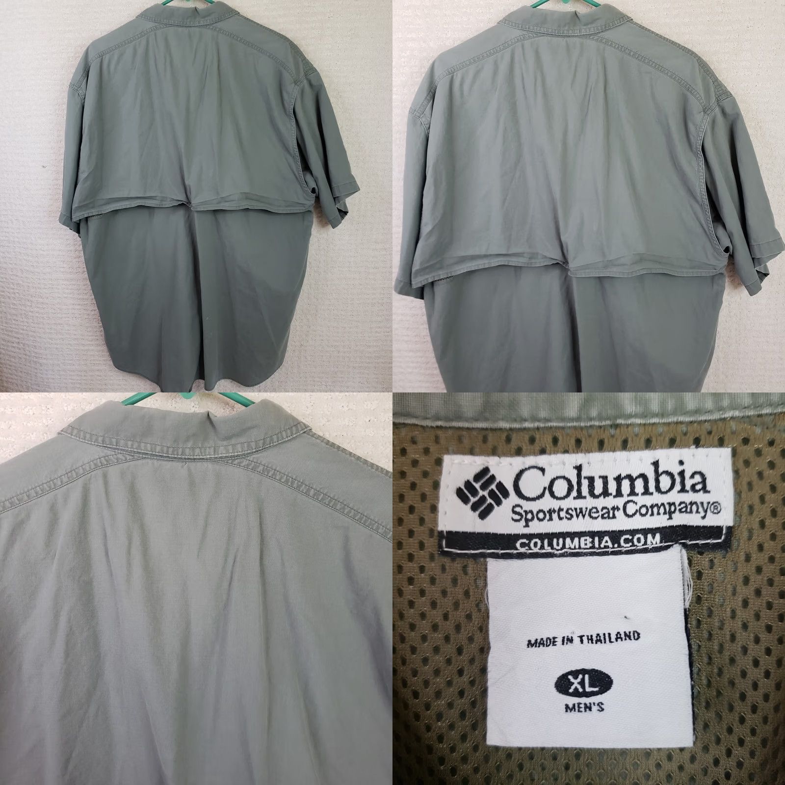 Vintage Columbia Shirt Men's XL Green Short Sleeve Button-Up Padded Shoulder Casual Travel Workwear Pocket Button-Up Shirt Size US XL / EU 56 / 4 - 8 Thumbnail
