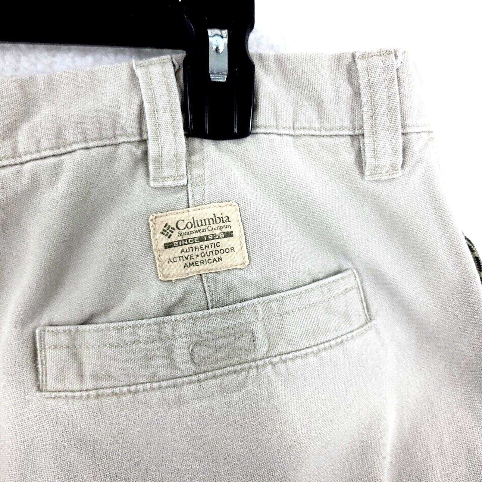 Columbia Columbia Cream Cotton Cargo Pocket High Rise Chino Pants 38/ Size US 34 / EU 50 - 4 Thumbnail