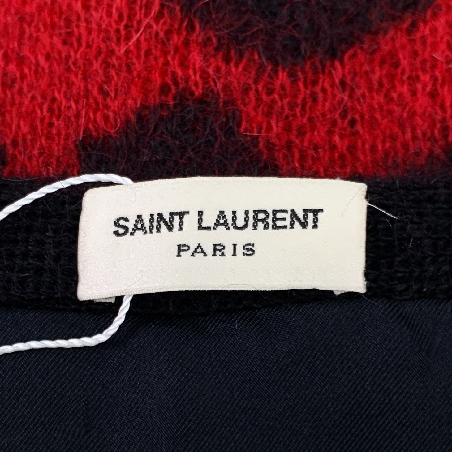 Yves Saint Laurent Saint Laurent Paris Red & Black Leopard Heart Print Wool Moh Size XS / US 0-2 / IT 36-38 - 6 Thumbnail