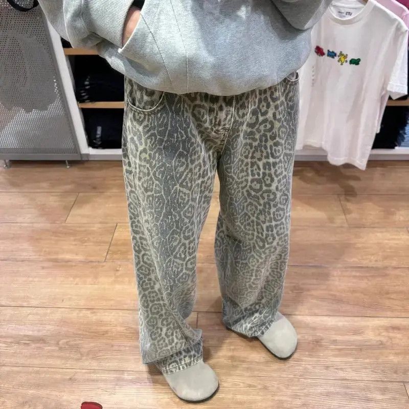 Japanese Brand Retro loose straight leg leopard print jeans Size US 32 / EU 48 - 4 Thumbnail