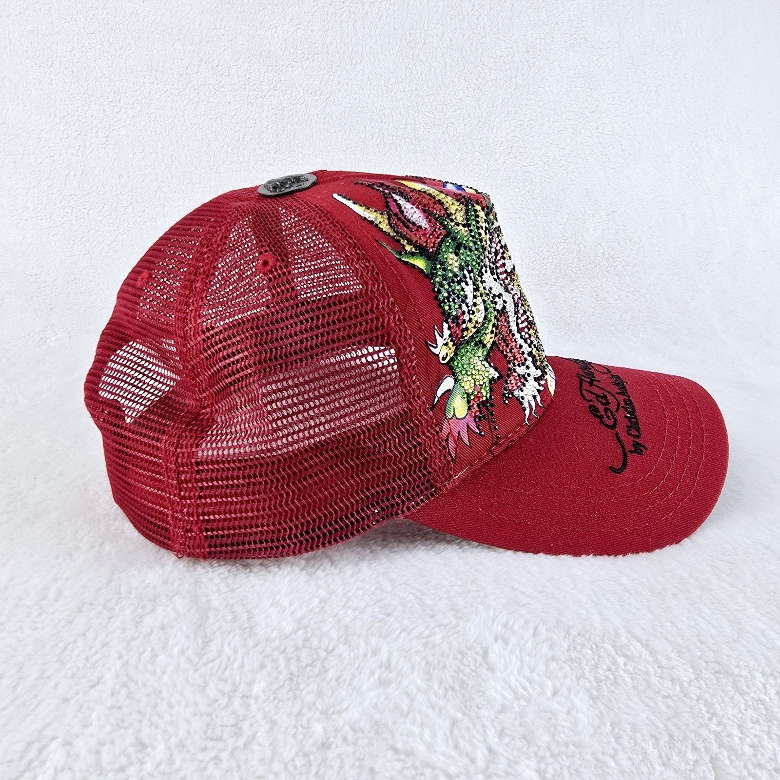 Ed Hardy Vintage Ed Hardy Dragon Bedazzled Snapback Trucker Hat Y2K Size ONE SIZE - 4 Thumbnail