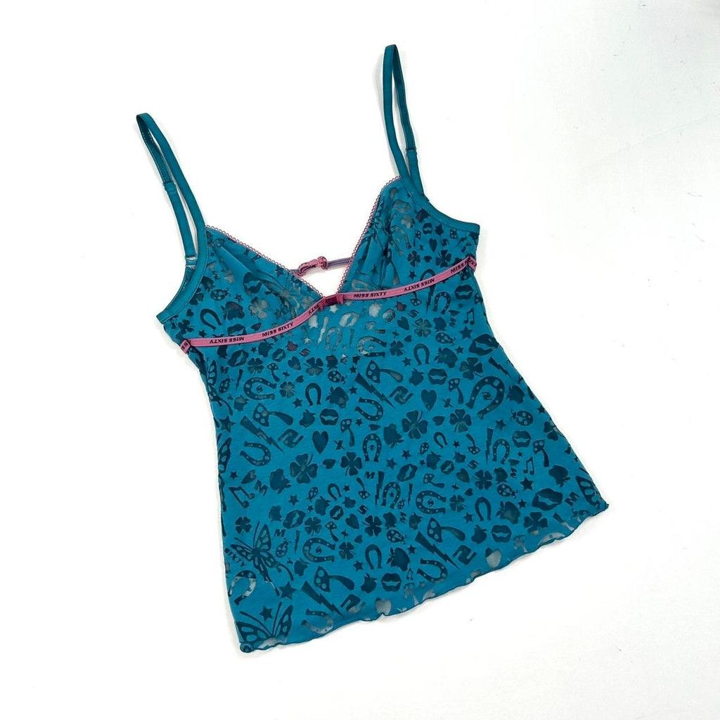 Miss Sixty y2k Miss Sixty blue 'lucky' tank top Size M / US 6-8 / IT 42-44 - 1 Thumbnail