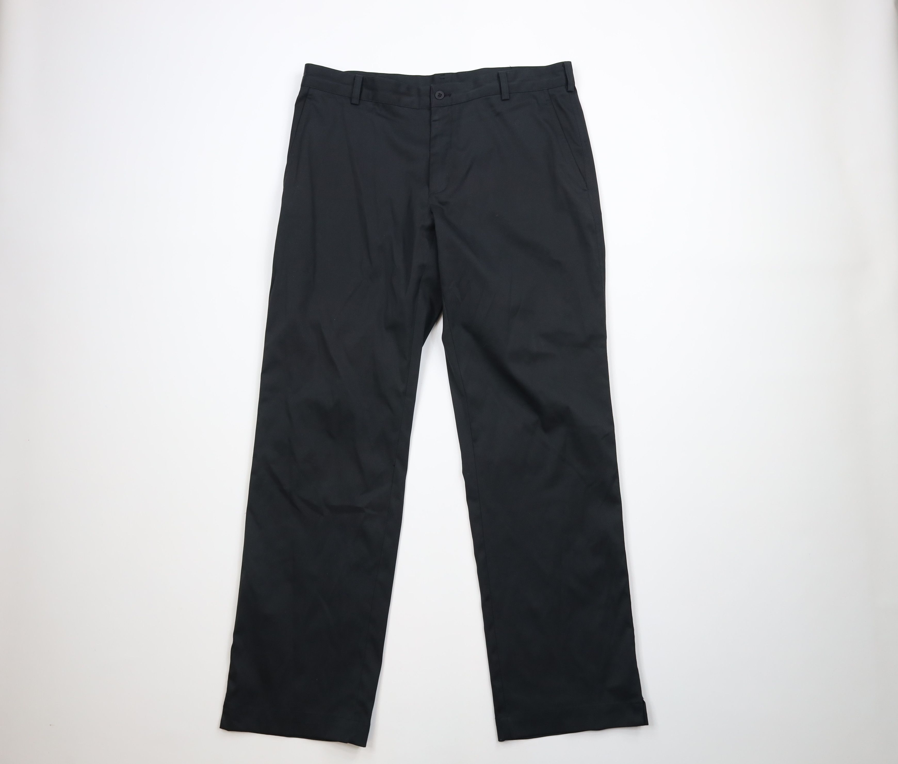 Nike Nike Golf Front Wide Leg Golfing Chino Pants Black Polyester Size US 35 - 1 Thumbnail