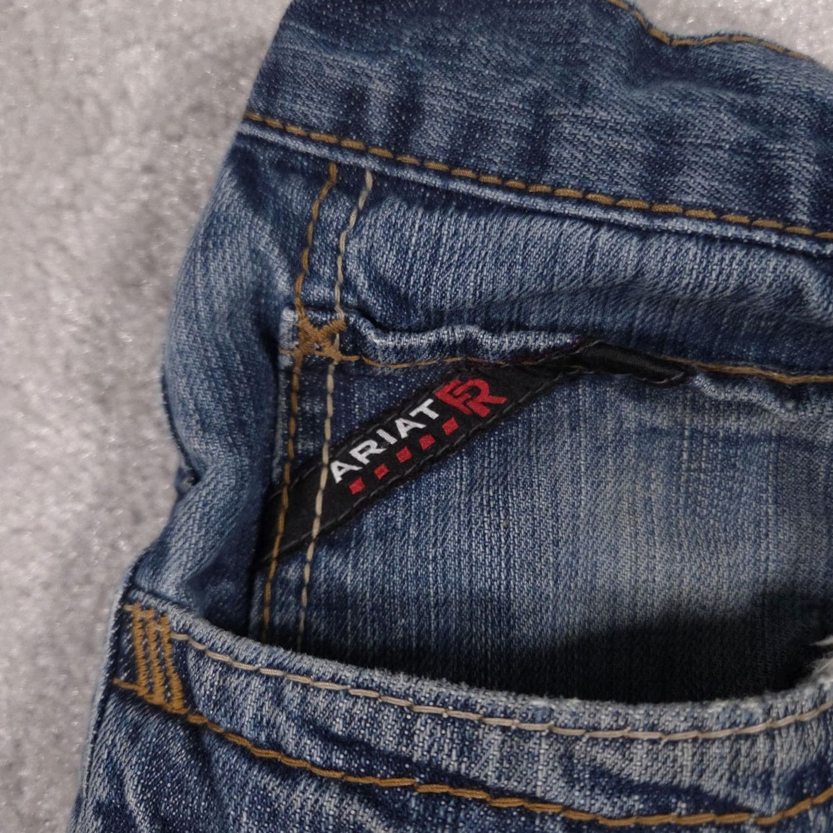 Ariat Ariat FR M3 Jeans Mens 38x30 Blue Relaxed Straight Denim Ripped Knee Workwear Jeans Size US 38 / EU 54 - 4 Thumbnail