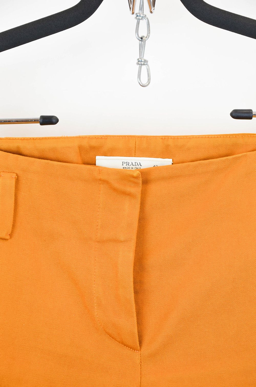 Prada Prada High-Rise Cotton Twill Orange Pants – Size 40IT Size 27" / US 4 / IT 40 - 5 Thumbnail