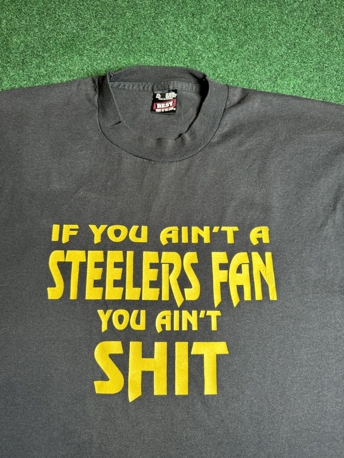 Fruit Of The Loom × NFL × Vintage 90s RARE Steelers You Ain’t Sh** Blow It Out Your A** TShirt Size US XL / EU 56 / 4 - 2 Thumbnail