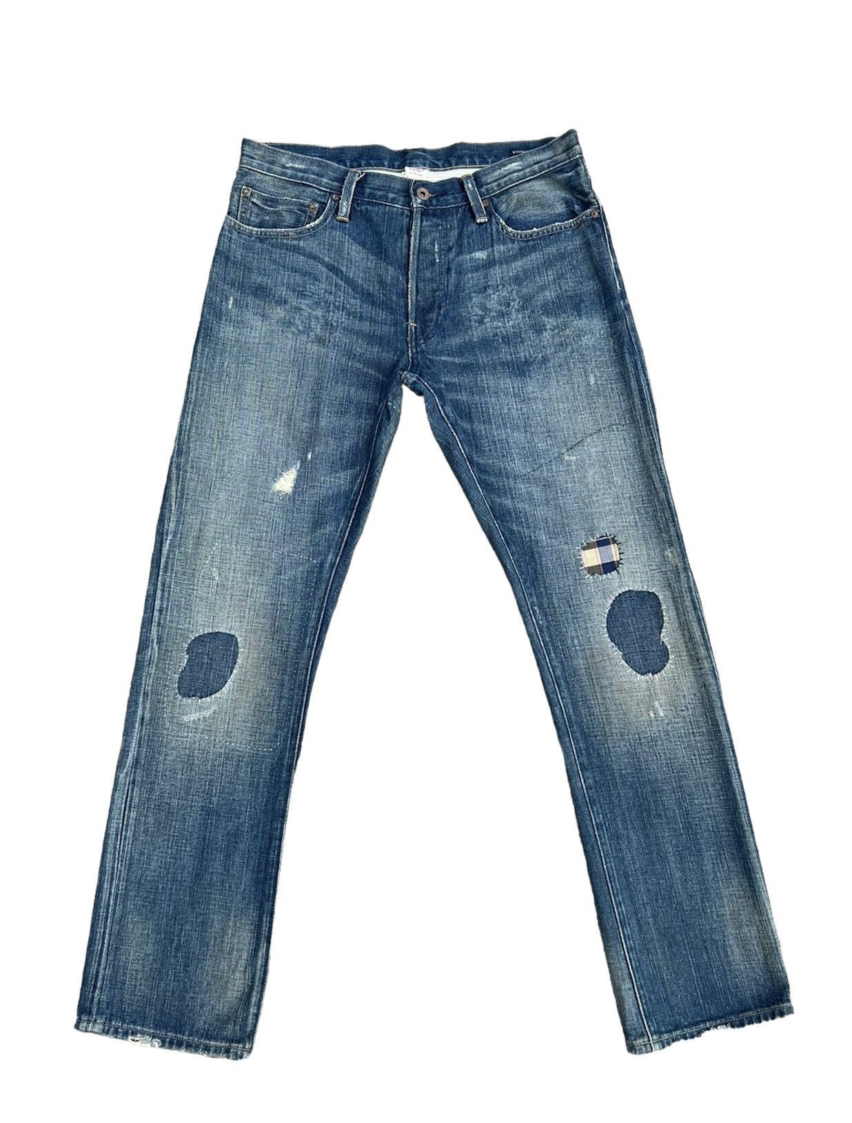 Ralph Lauren Ralph Lauren Rugby Patchwork Distressed Slim Denim Jeans Size US 32 / EU 48 - 1 Thumbnail