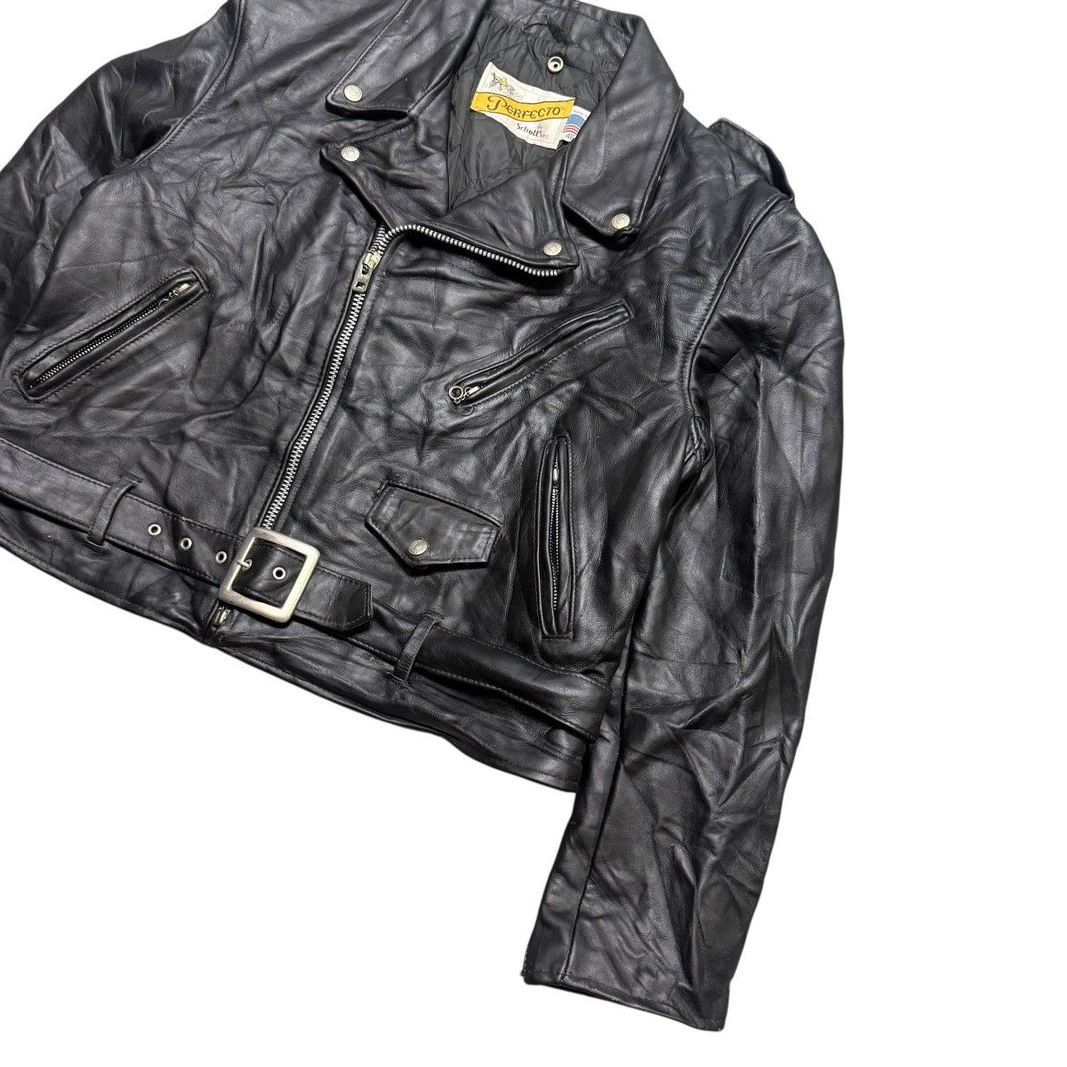 Schott Vintage Schott Perfecto Double Colar Leather Jacket Size US M / EU 48-50 / 2 - 7 Thumbnail