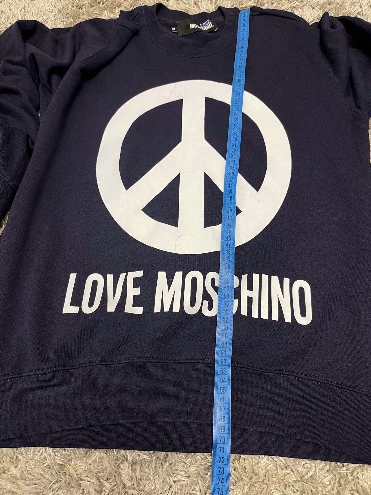 Moschino Love Moschino Peace Logo Sweatshirt Navy Blue Size M 100% Size US M / EU 48-50 / 2 - 11 Thumbnail