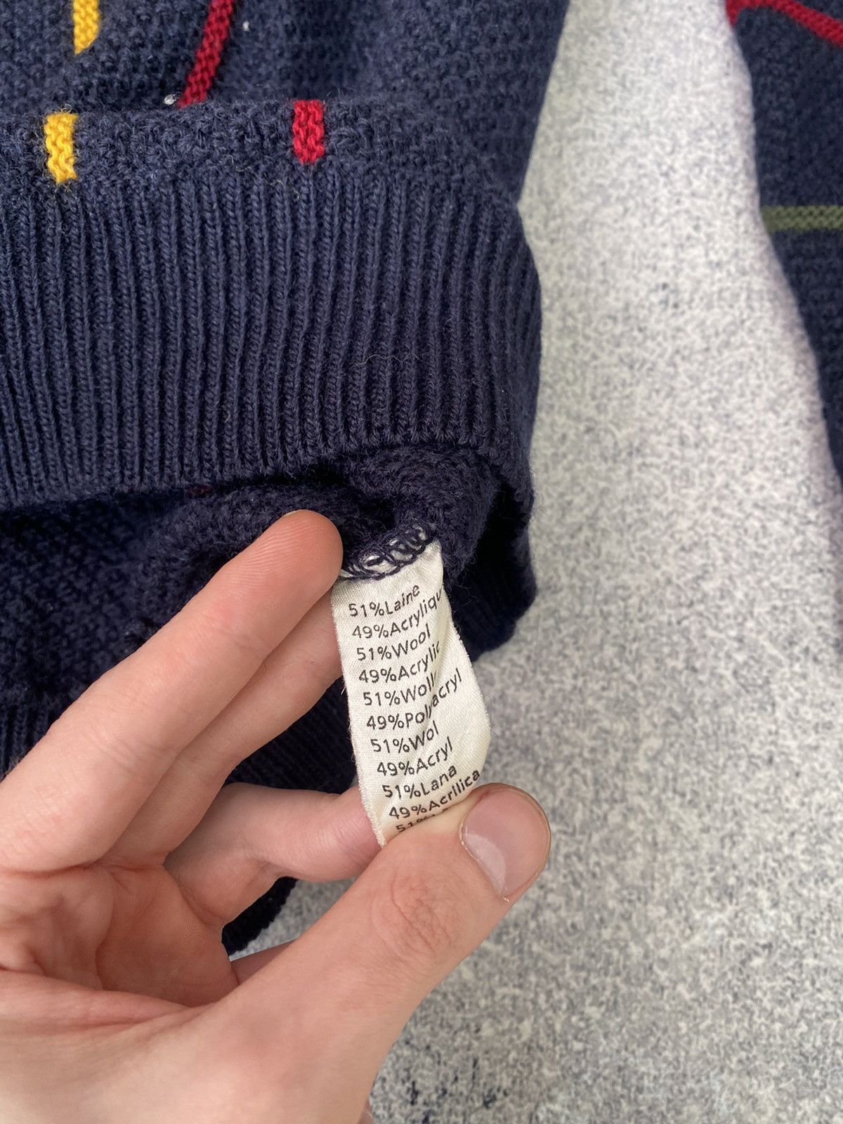 Designer × Lacoste × Vintage Vintage Lacoste Coogi Style Sweater Size US L / EU 52-54 / 3 - 9 Thumbnail