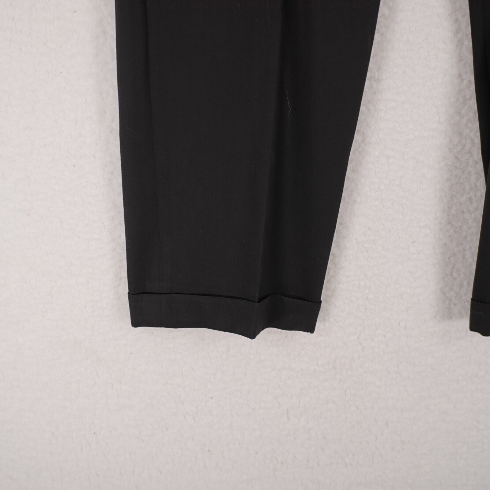 Brooks Brothers Brooks Brothers Wool Pleated Cuffed Mid Rise Black Dress Pan Size 36R - 2 Thumbnail
