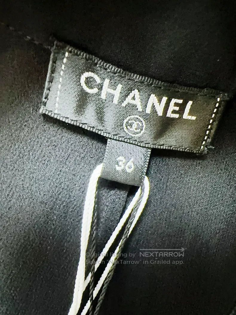 Chanel Chanel 22A black transparent mulberry silk long-sleeved sh Size XS / US 0-2 / IT 36-38 - 4 Thumbnail