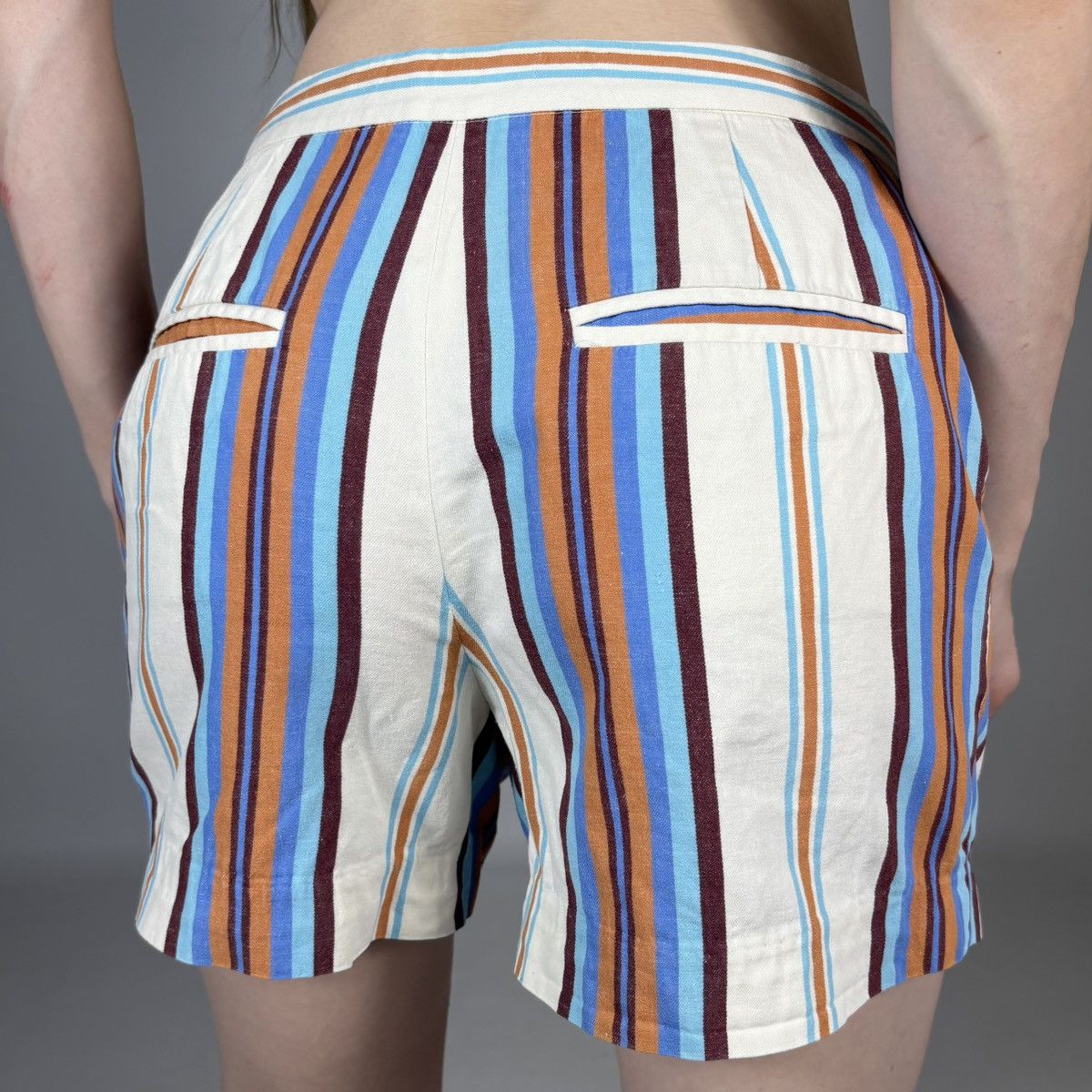 Vintage Y2K Malene Birger Striped Retro Luxury Style Shorts, Women's (Size 27) — image 2 of 6