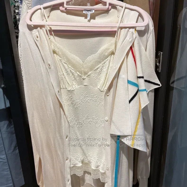 Loewe Loewe Milk White Silk Wool Design Open Cardigan Size XS / US 0-2 / IT 36-38 - 1 Thumbnail