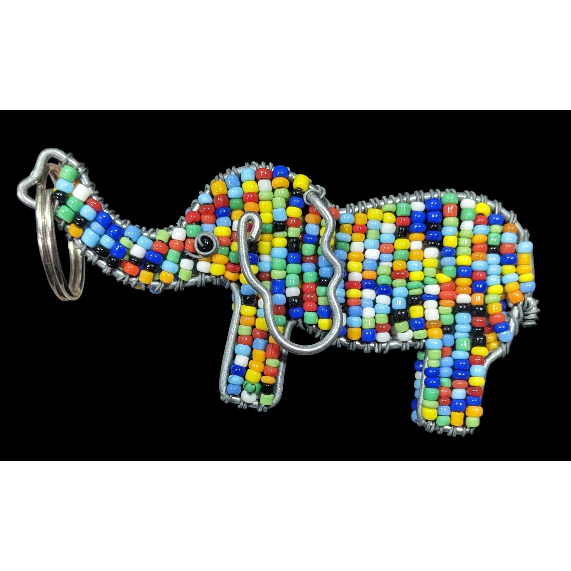 Other African Beaded Rainbow Elephant Shaped Keychain Size ONE SIZE - 2 Thumbnail