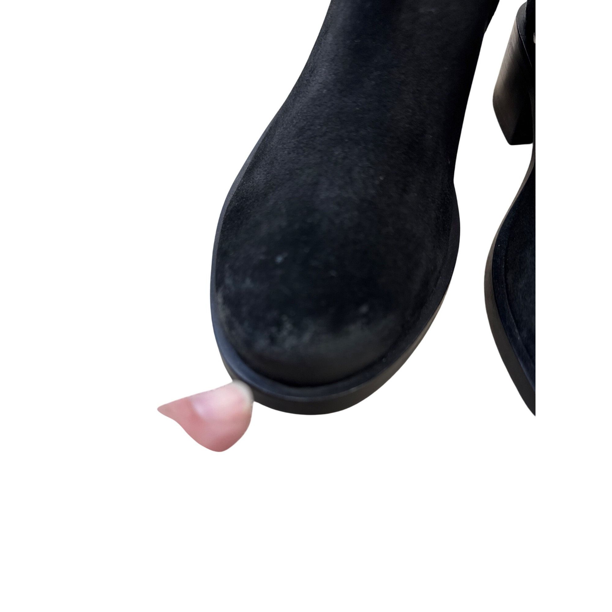 Designer Naughty Monkey Womens Black Suede Leather Riding Boots Size Size US 8.5 / IT 38.5 - 11 Thumbnail