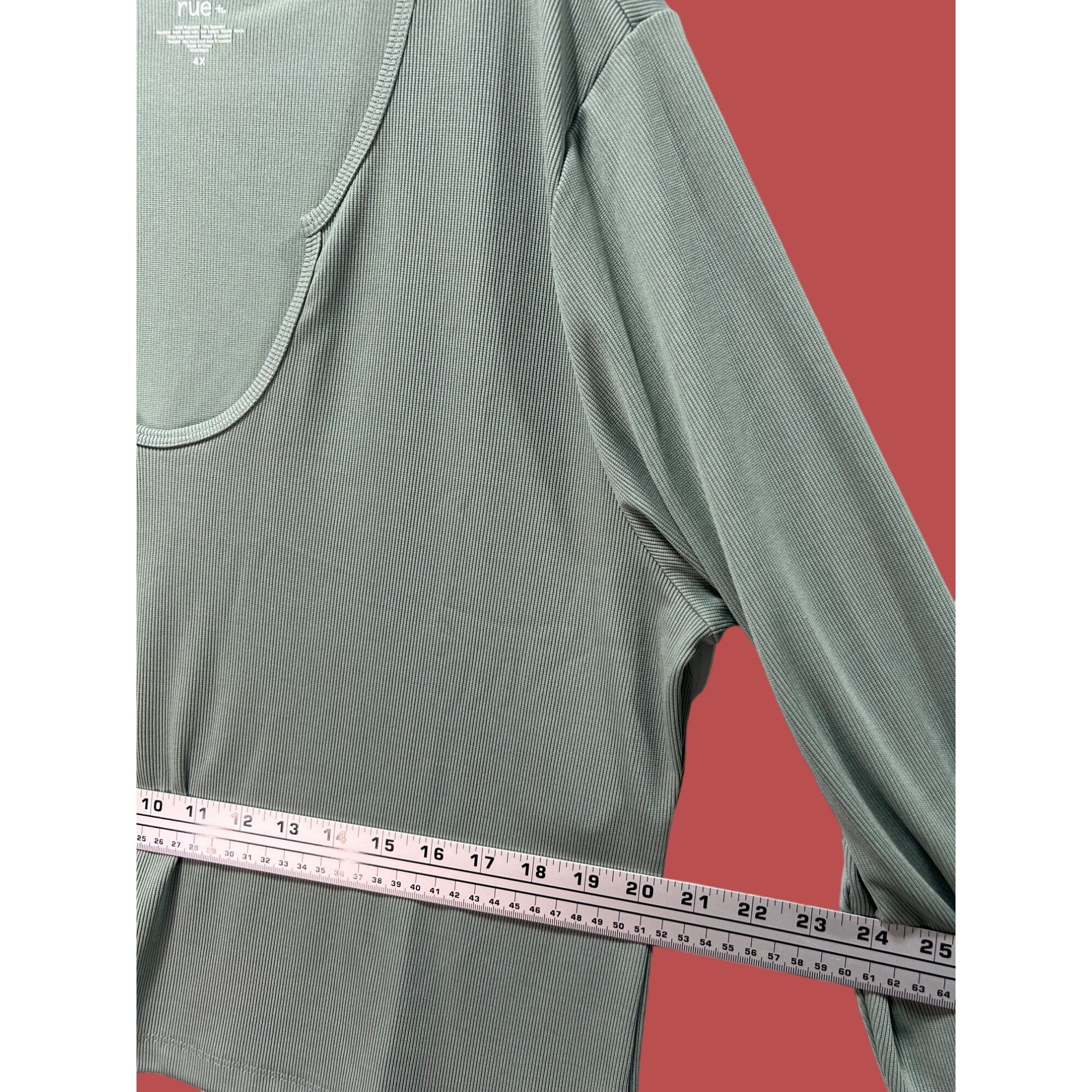 Other Rue + - Women's Long Sleeve Stretch Casual T-Shirt - Light G Size 4XL / US 24-26 - 4 Thumbnail