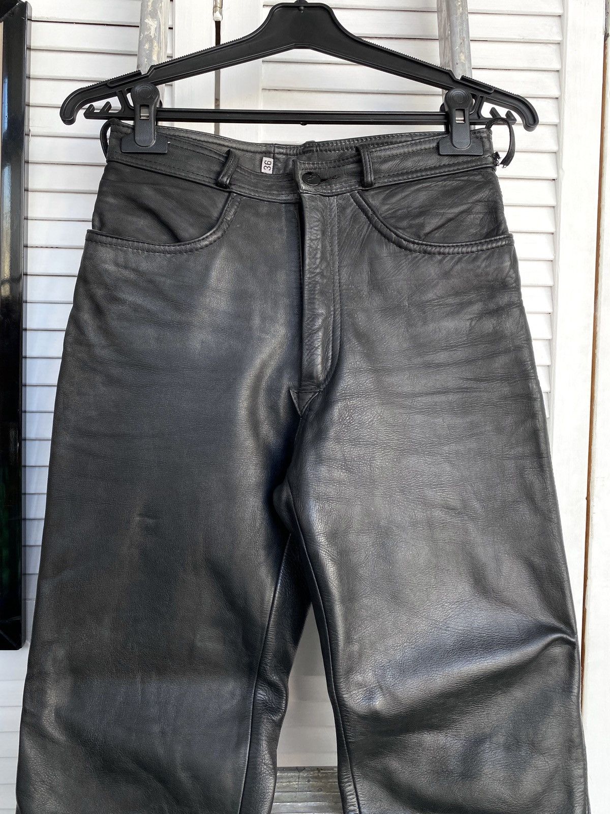 Leather × Vintage Vintage IXS Leather Pants Black Riding Y2K Archival Size US 27 - 4 Thumbnail