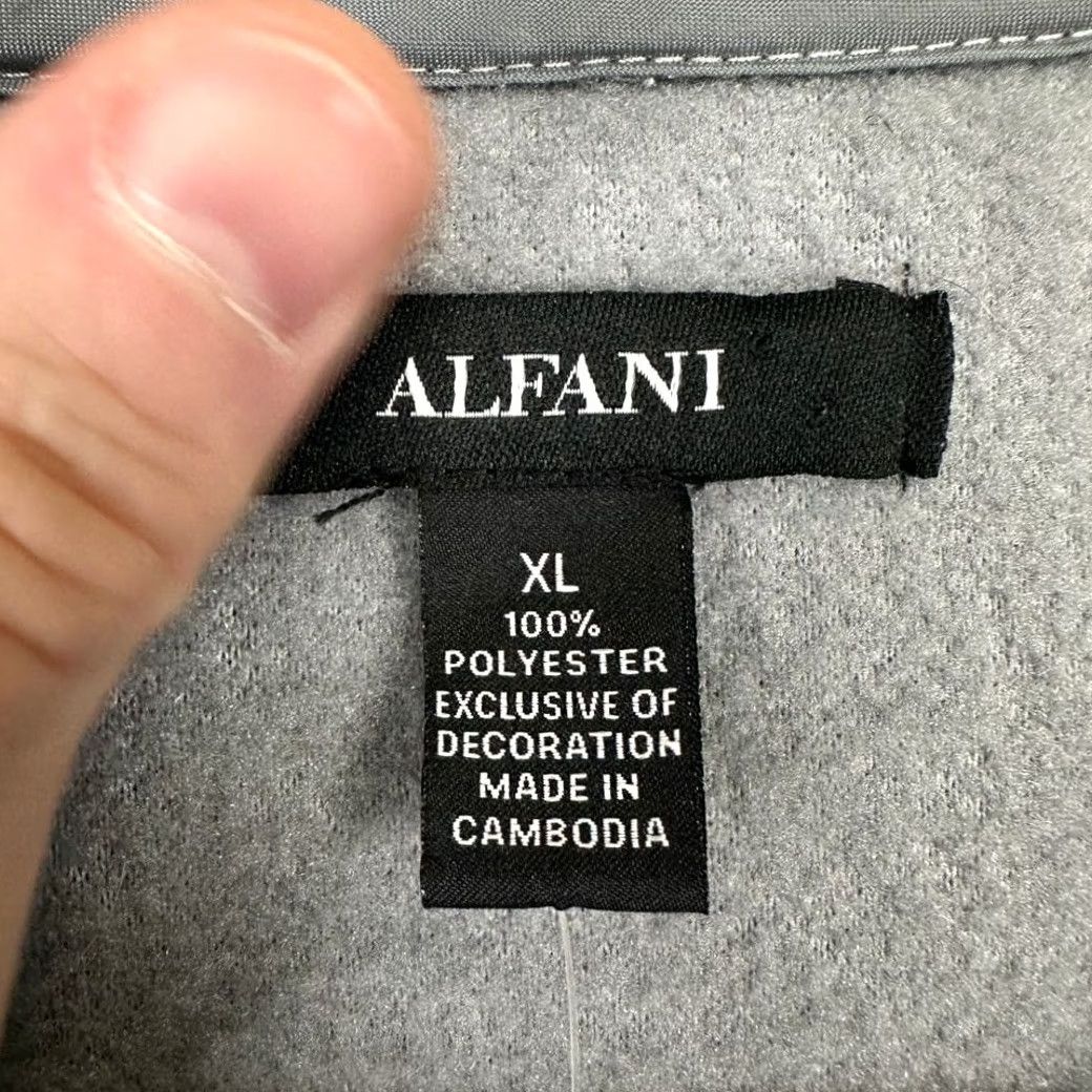 Alfani VINTAGE? No. (But adjust) Alfani Fleece Sweatshirt Mens XL Gray Pullover Crewneck Long Sleeve Pocket NEW Size US XL / EU 56 / 4 - 5 Thumbnail