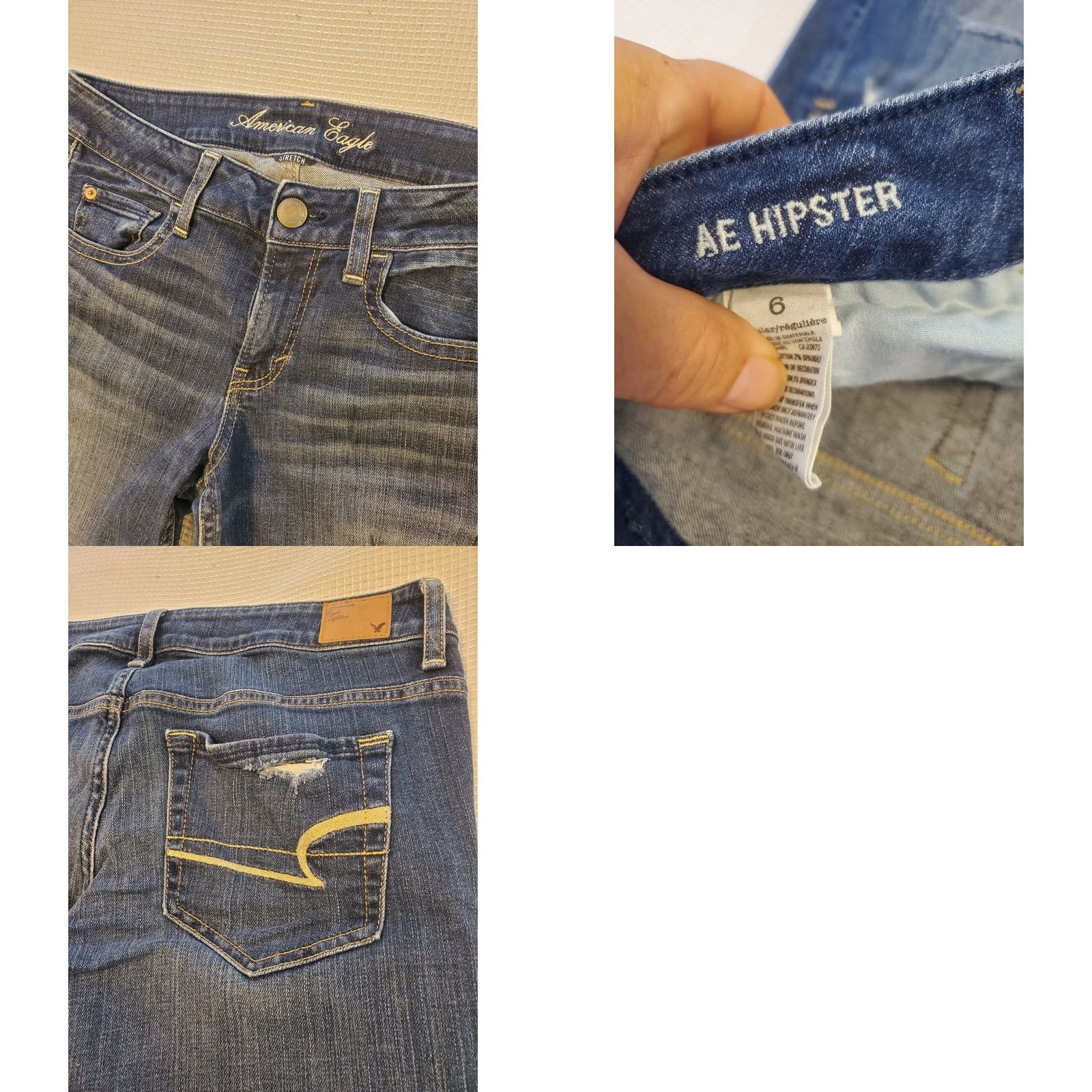 American Eagle Outfitters American Eagle Low Waist Flare Cut Off Capri Jeans AE Hipster Ingrid #002 Blue 6 Women Size 28" / US 6 / IT 42 - 8 Thumbnail