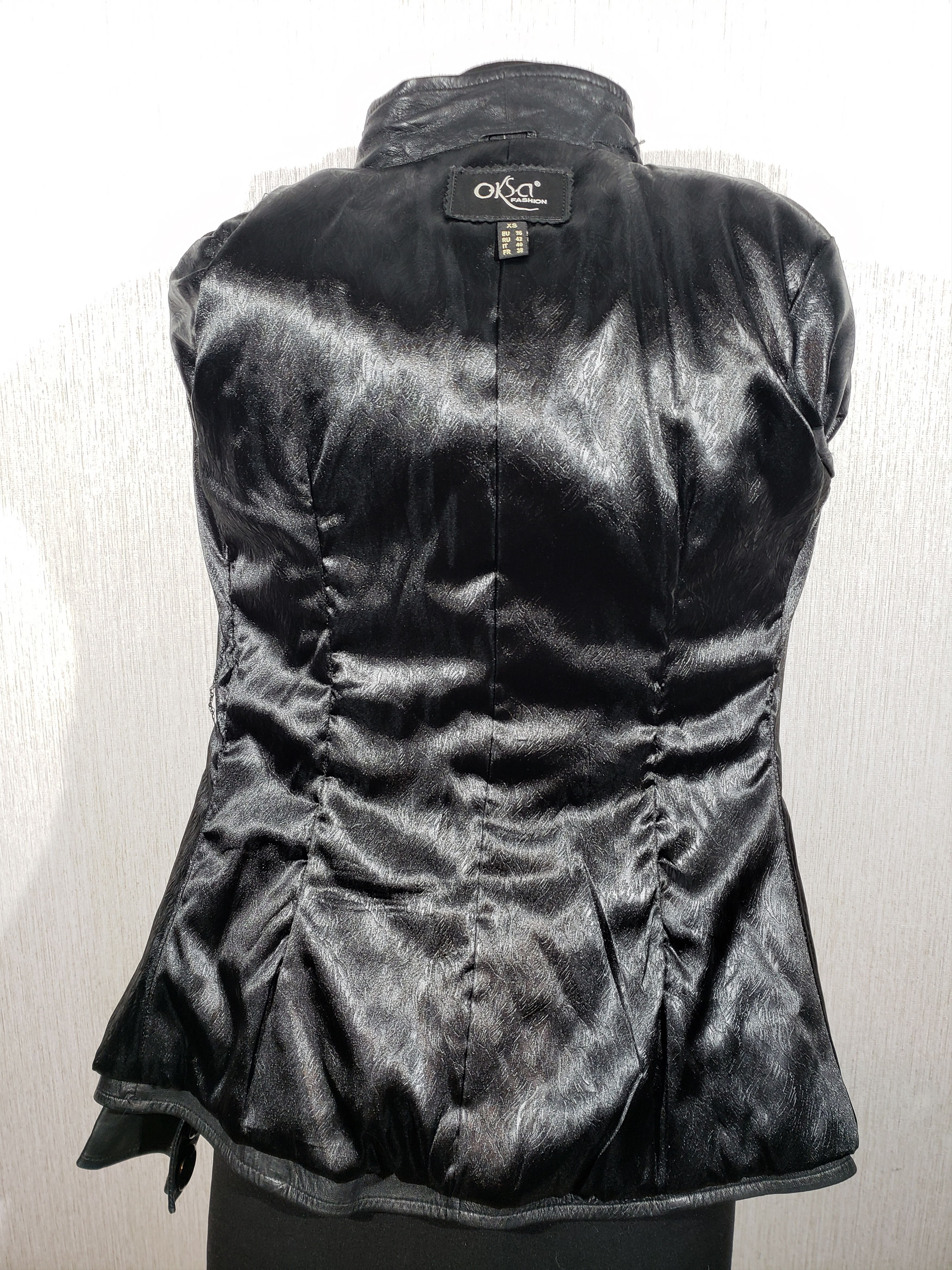 Other Stylish women's leather jacket with buttons. Size XS / US 0-2 / IT 36-38 - 7 Thumbnail