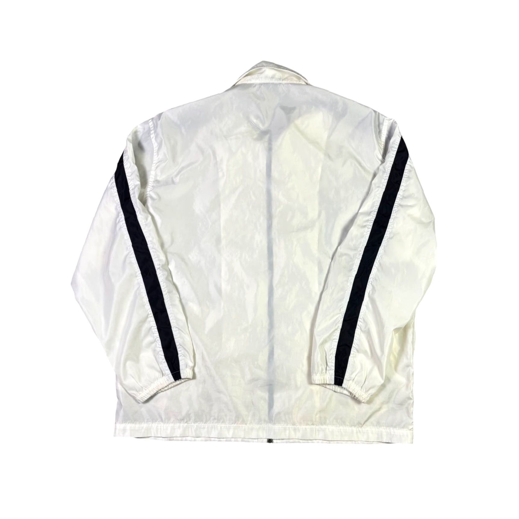 Nike VINTAGE Nike Windbreaker Jacket White Black Stripe Full Zip Mens M 90s Size US M / EU 48-50 / 2 - 2 Thumbnail