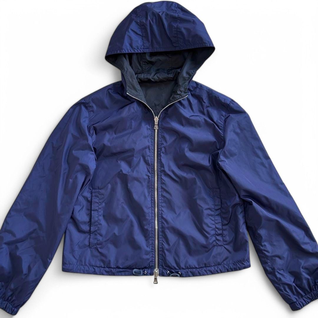 Prada Prada - L Nylon Navy Black Embroidered Light Jacket Size US M / EU 48-50 / 2 - 9 Thumbnail