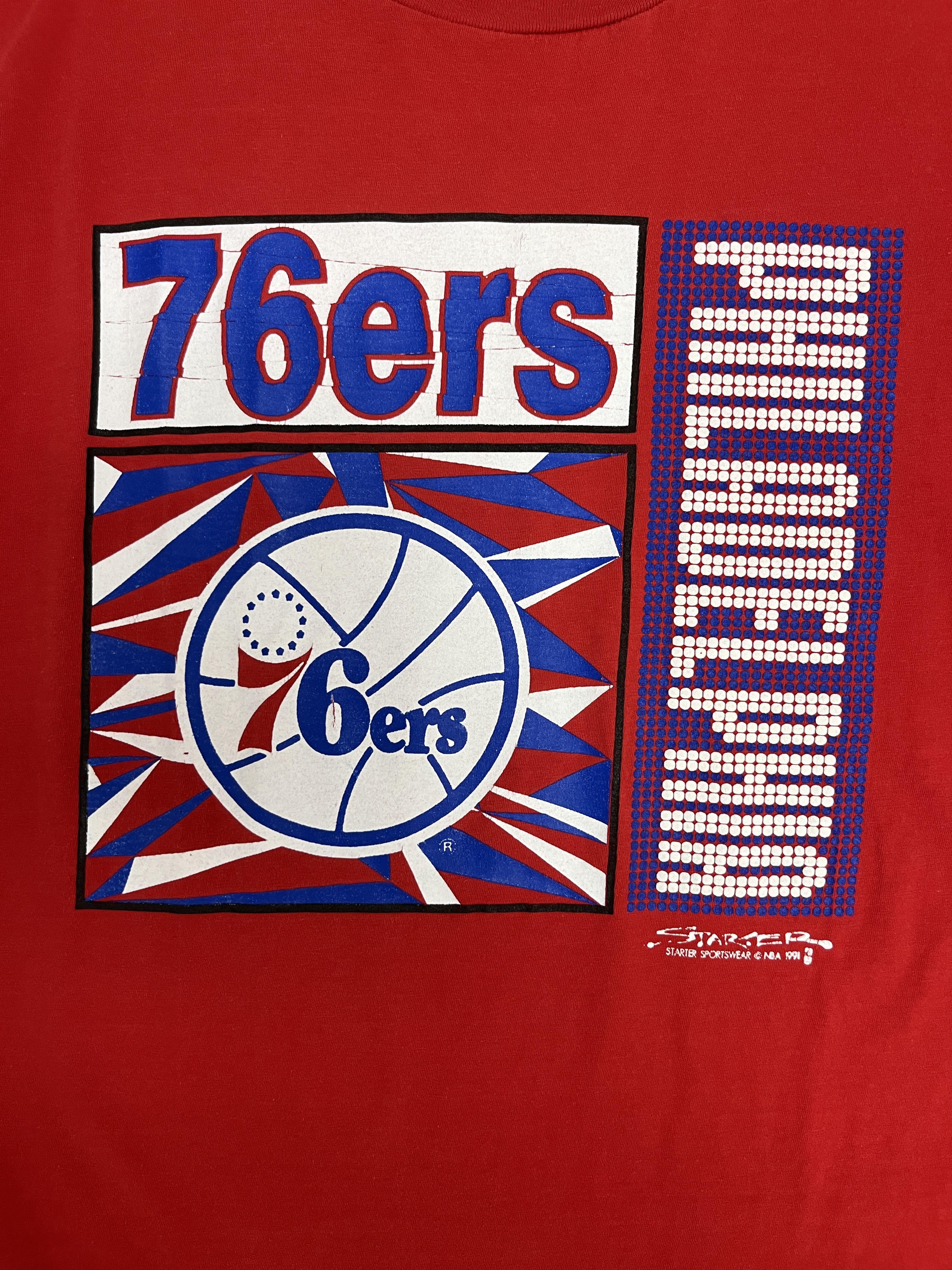 Starter × Vintage Philadelphia 76ers Vintage Red Starter T-Shirt Tee Size US L / EU 52-54 / 3 - 2 Thumbnail
