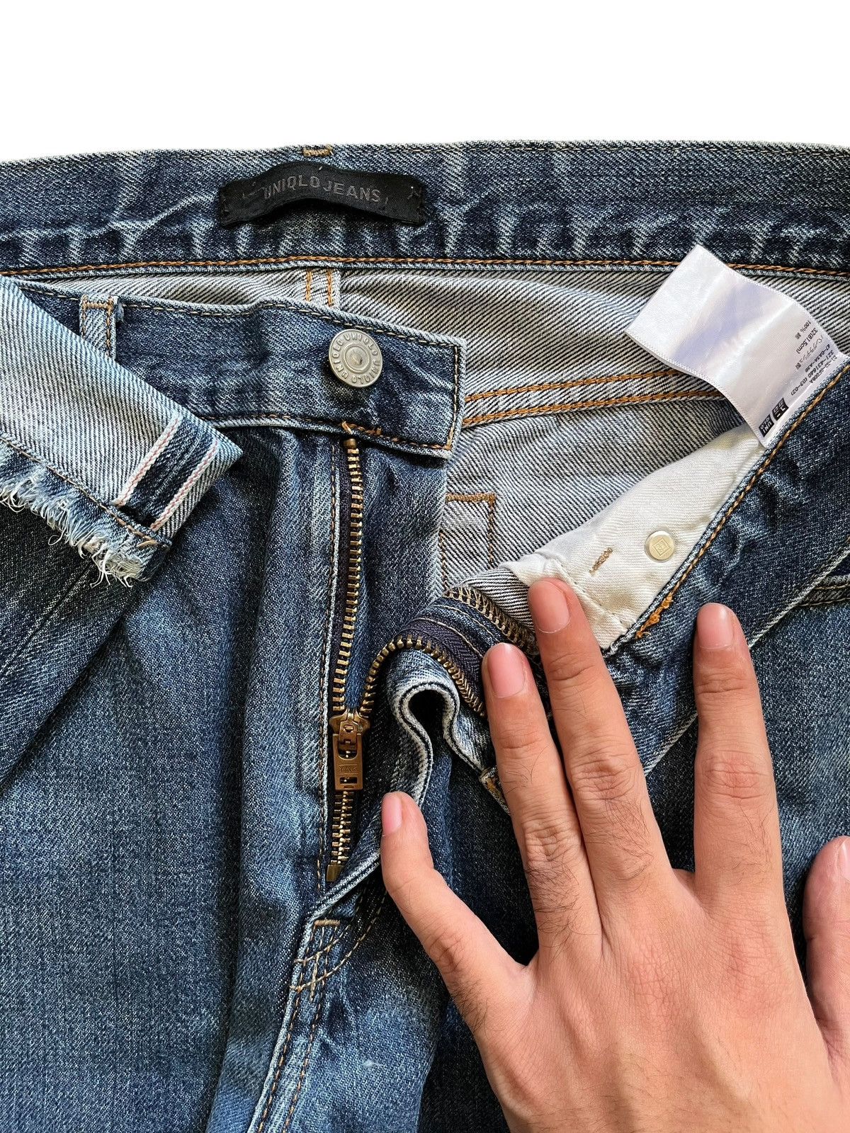 Japanese Brand × Uniqlo Vintage Japanese Uniqlo Selvedge Blue Denim Jeans Size US 32 / EU 48 - 11 Thumbnail