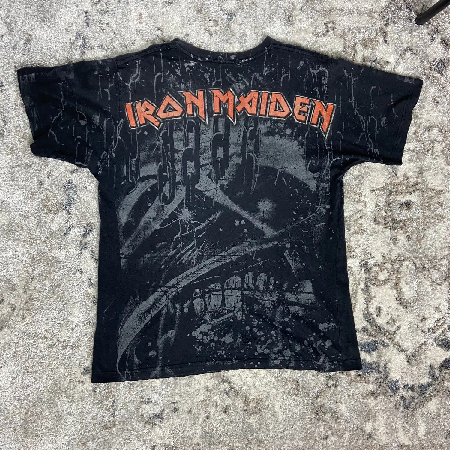 Iron Maiden Y2K IRON MAIDEN DISTRESSED RARE OVERPRINTED BOXY TEE - № 238 Size US S / EU 44-46 / 1 - 4 Thumbnail