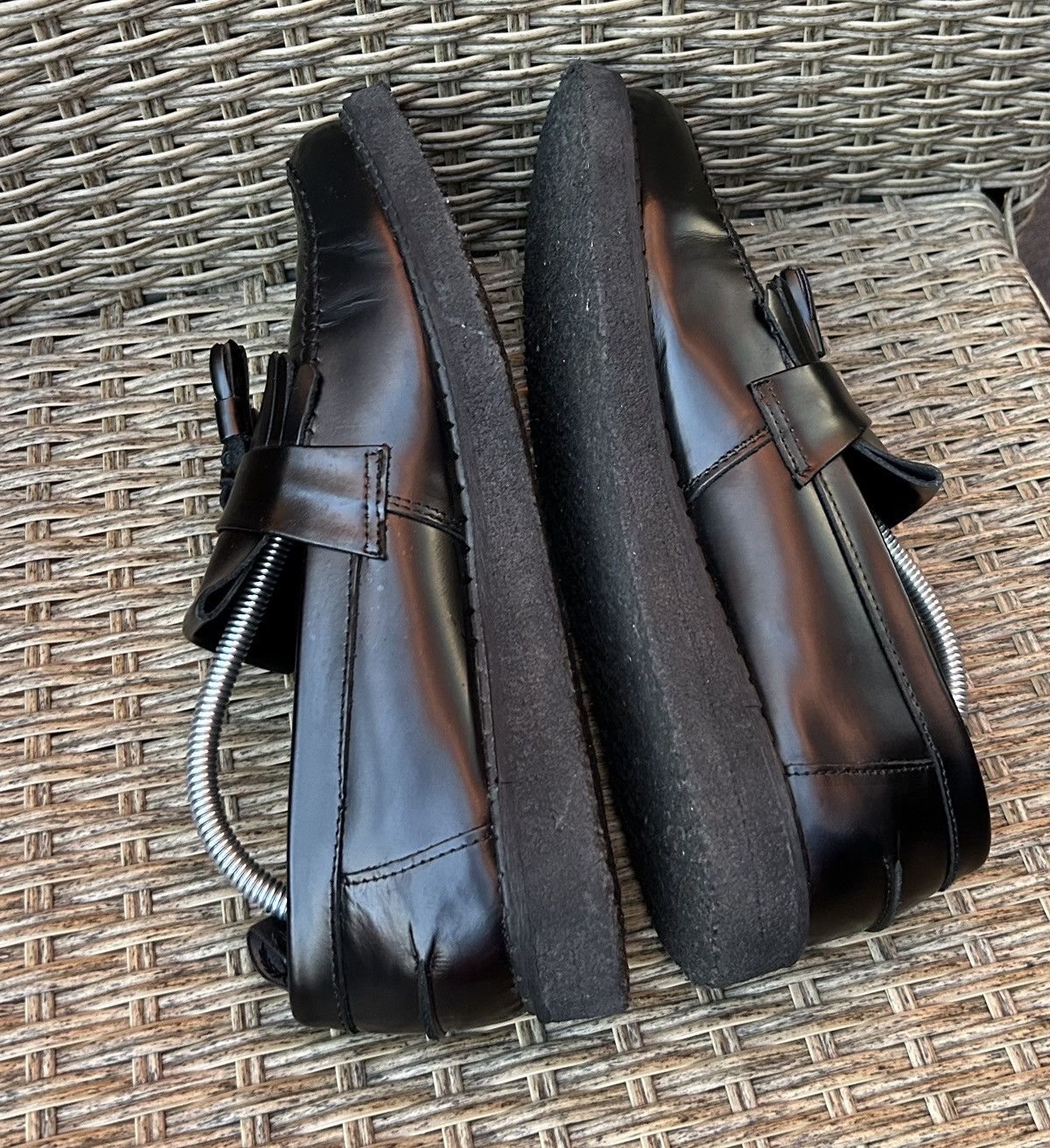 George Cox George Cox X Fred Perry Black Patent Leather Tassel Loafers Size US 9 / EU 42 - 7 Thumbnail