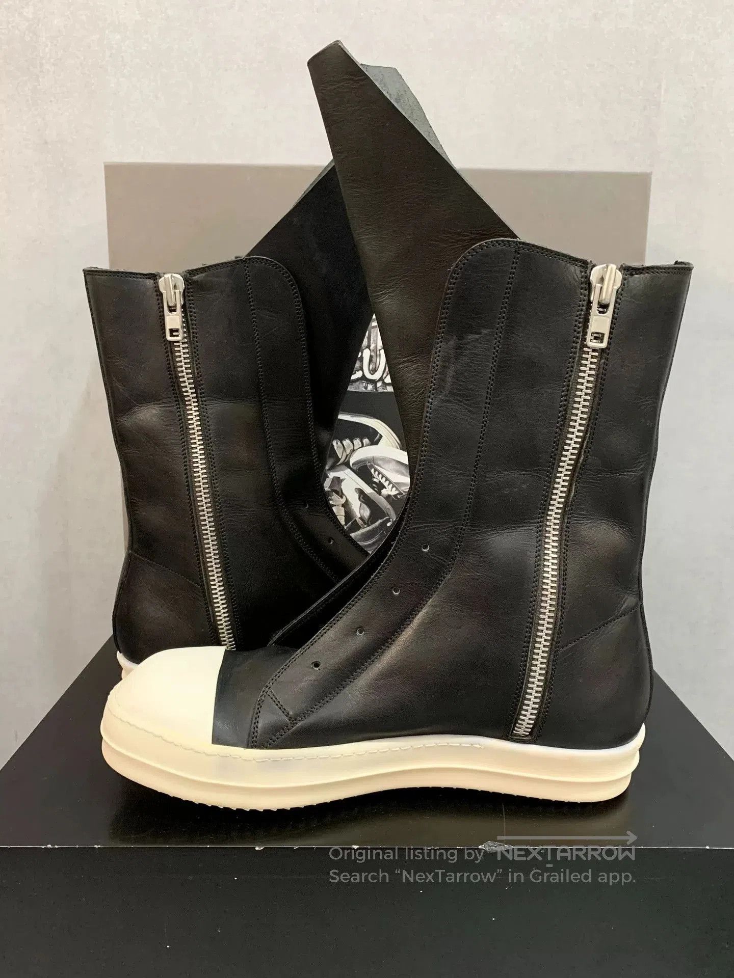 Rick Owens Rick Owens Leather Long Tongue Boots. Size US 7.5 / EU 40-41 - 5 Thumbnail