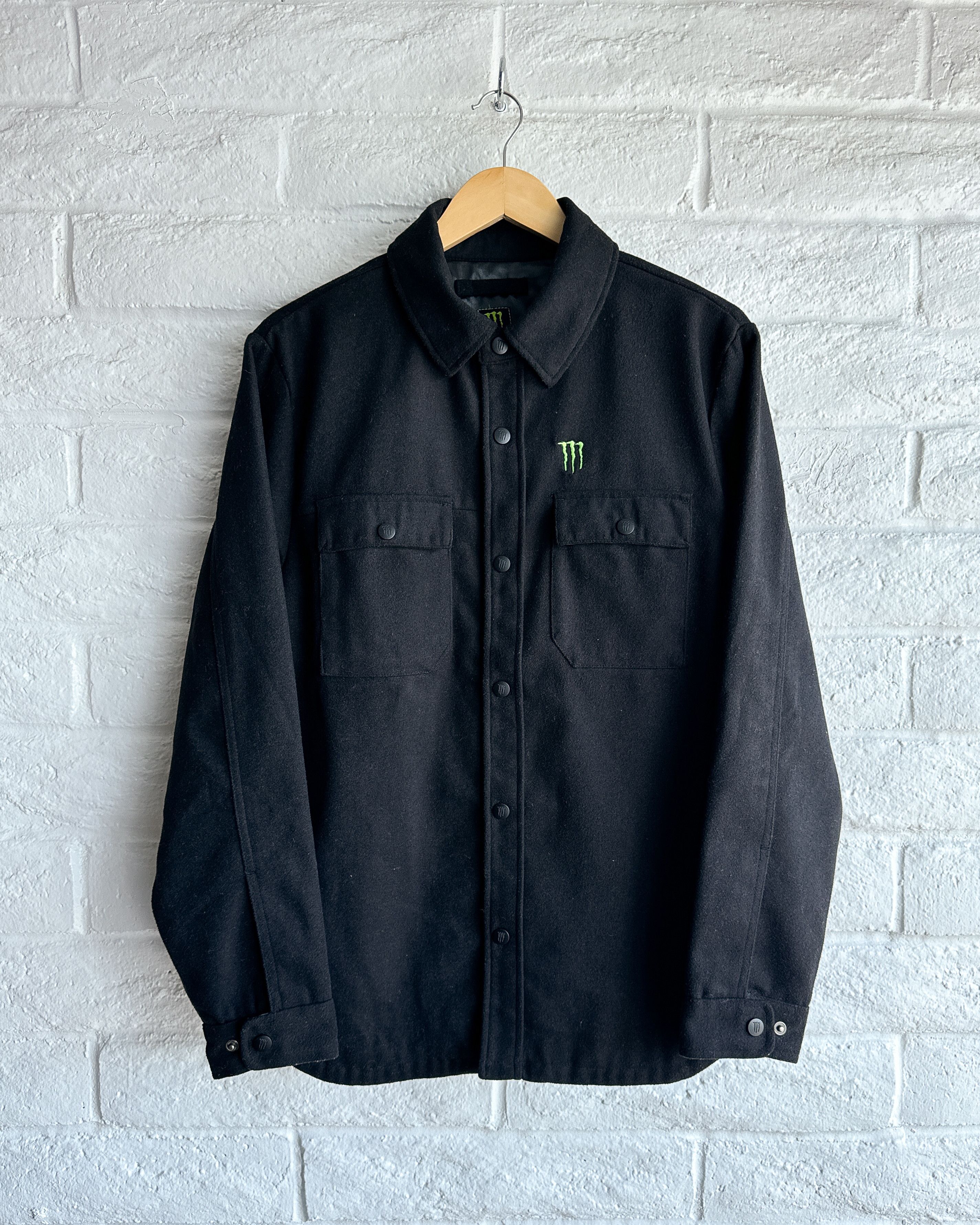 Vintage Vintage 2000s Monster Energy Thick Wool Flannel Shirt Y2K Size US M / EU 48-50 / 2 - 1 Thumbnail
