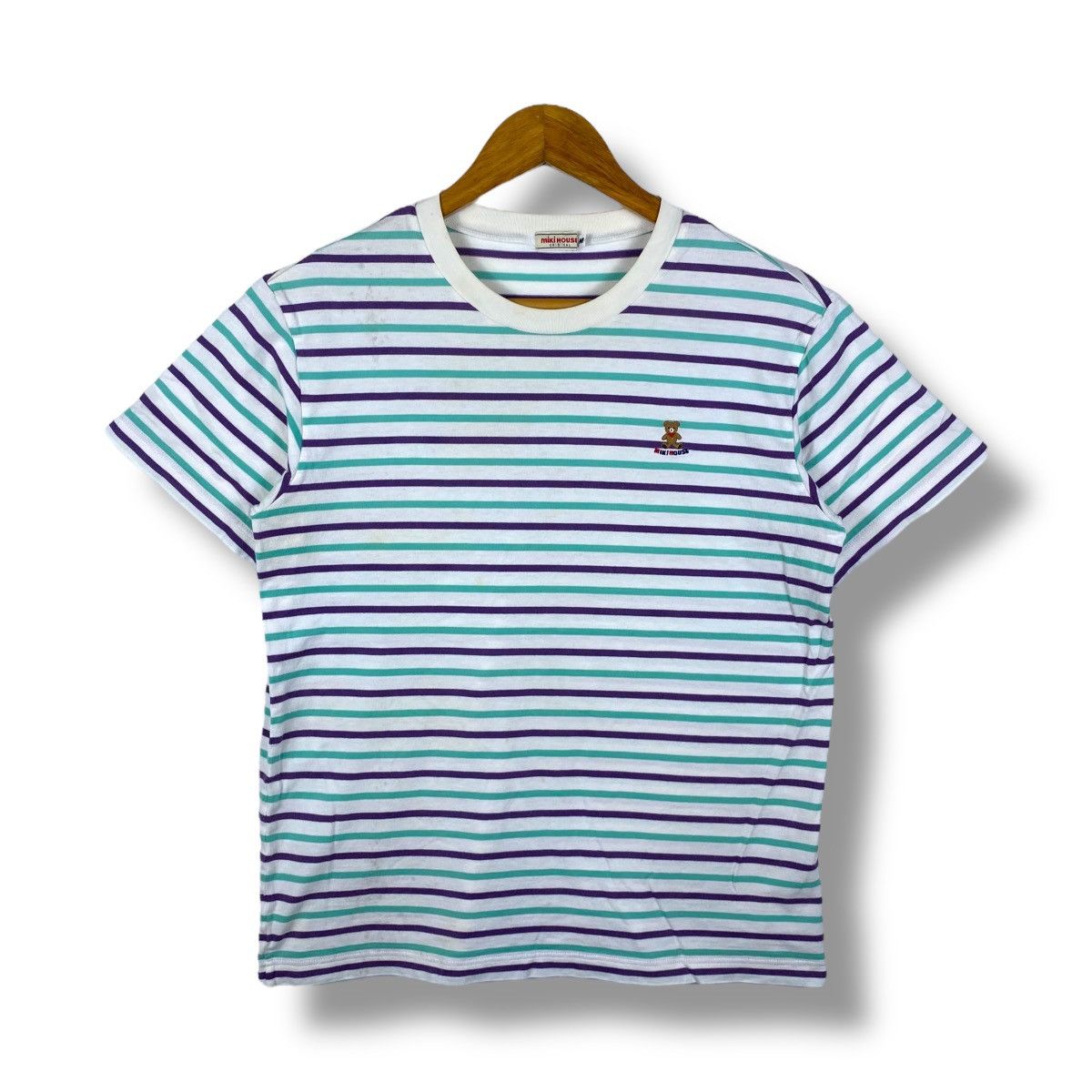 Japanese Brand Vintage 90's MIKI HOUSE Original Striped Tee Shirt Medium Size US M / EU 48-50 / 2 - 1 Thumbnail