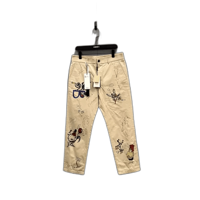 Burberry Burberry Khaki Graffiti Print Trousers Size US 44 / EU 60 - 1 Thumbnail