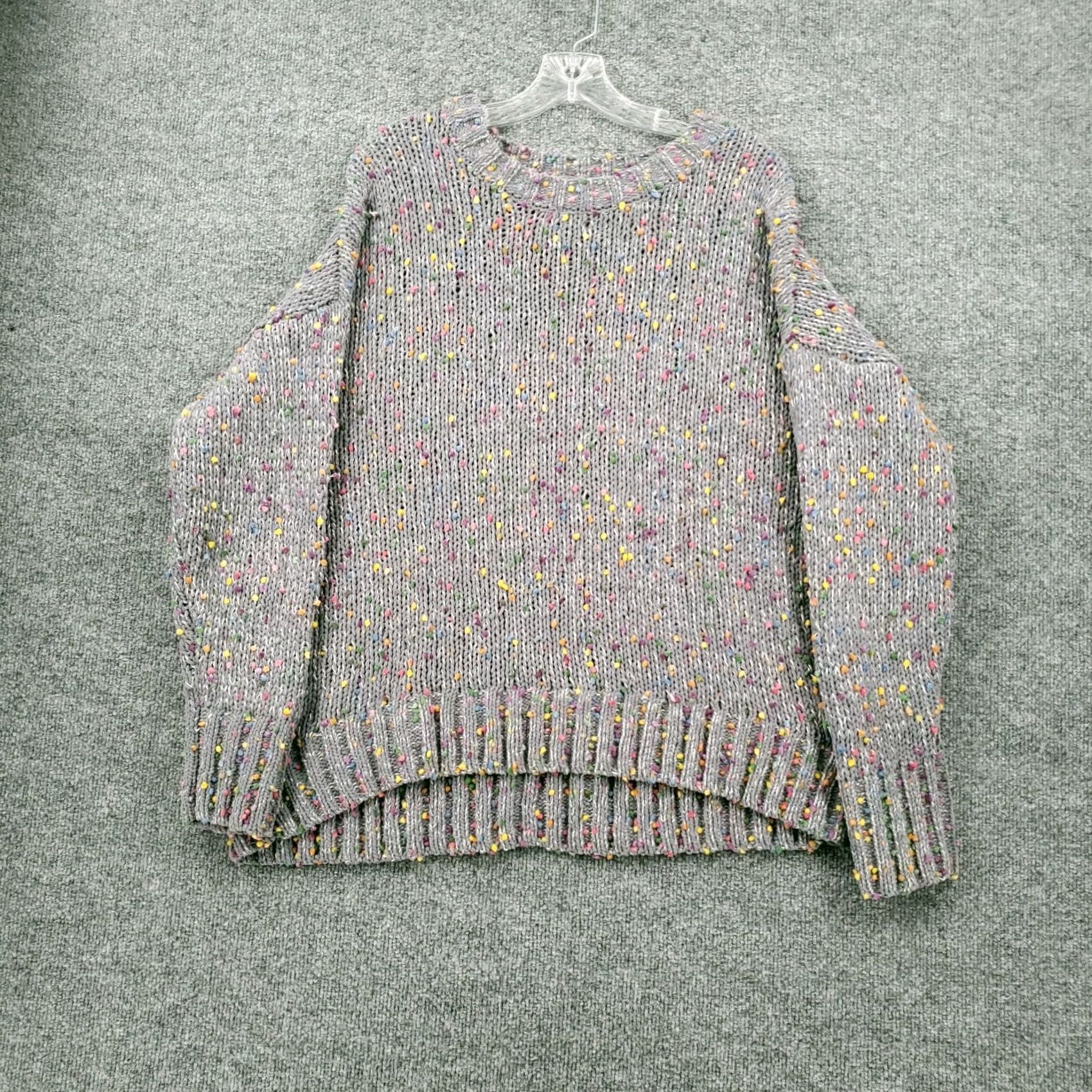 Vintage Seven7 Sweater Womens L Gray Knit Crewneck Pullover 7 7 Pullover Casual Workwear Long Sleeve Knit Size L / US 10 / IT 46 - 2 Thumbnail
