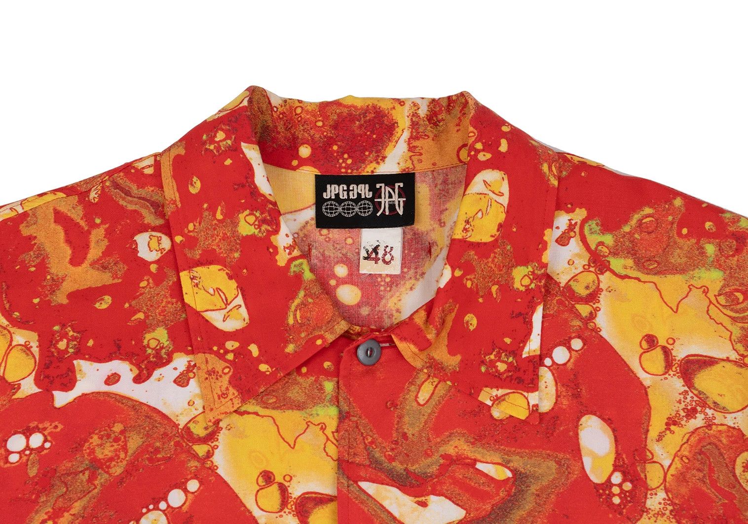 Jean Paul Gaultier Rayon Bubble Print Short Sleeve Shirt in Red and Yellow Size US M / EU 48-50 / 2 - 3 Thumbnail