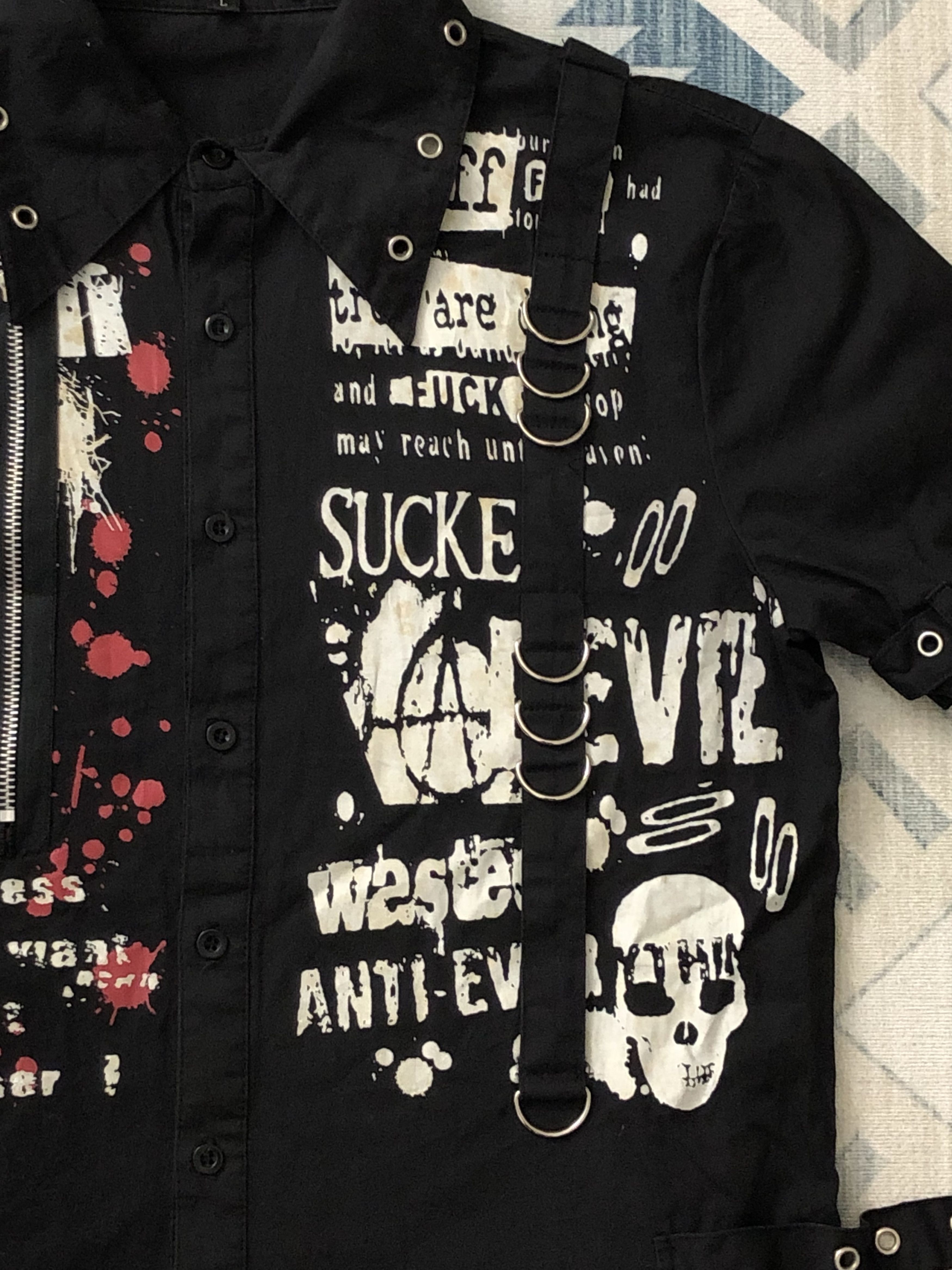 Japanese Brand RARE🔥GOTHIC LOLITA & PUNK SEDITIONARIES BUTTON UPS UNISEX Size US M / EU 48-50 / 2 - 5 Thumbnail