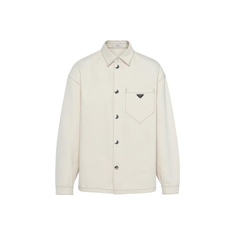 Prada Prada SS23 Beige Loose Fit Long Sleeve Shirt-2506 Size US XL / EU 56 / 4 - 1 Thumbnail