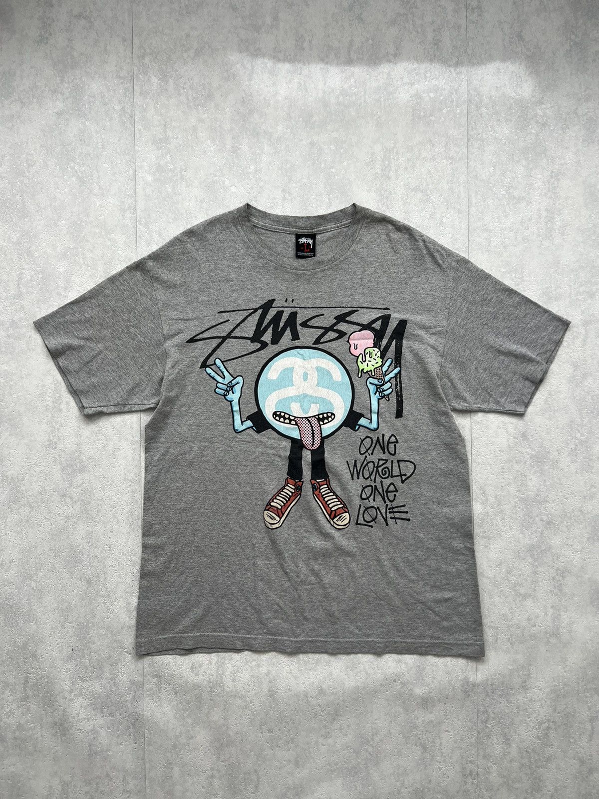Stussy STUSSY ONE WORLD ONE LOVE GUY RARE RETRO Y2K TEE Size US L / EU 52-54 / 3 - 1 Thumbnail