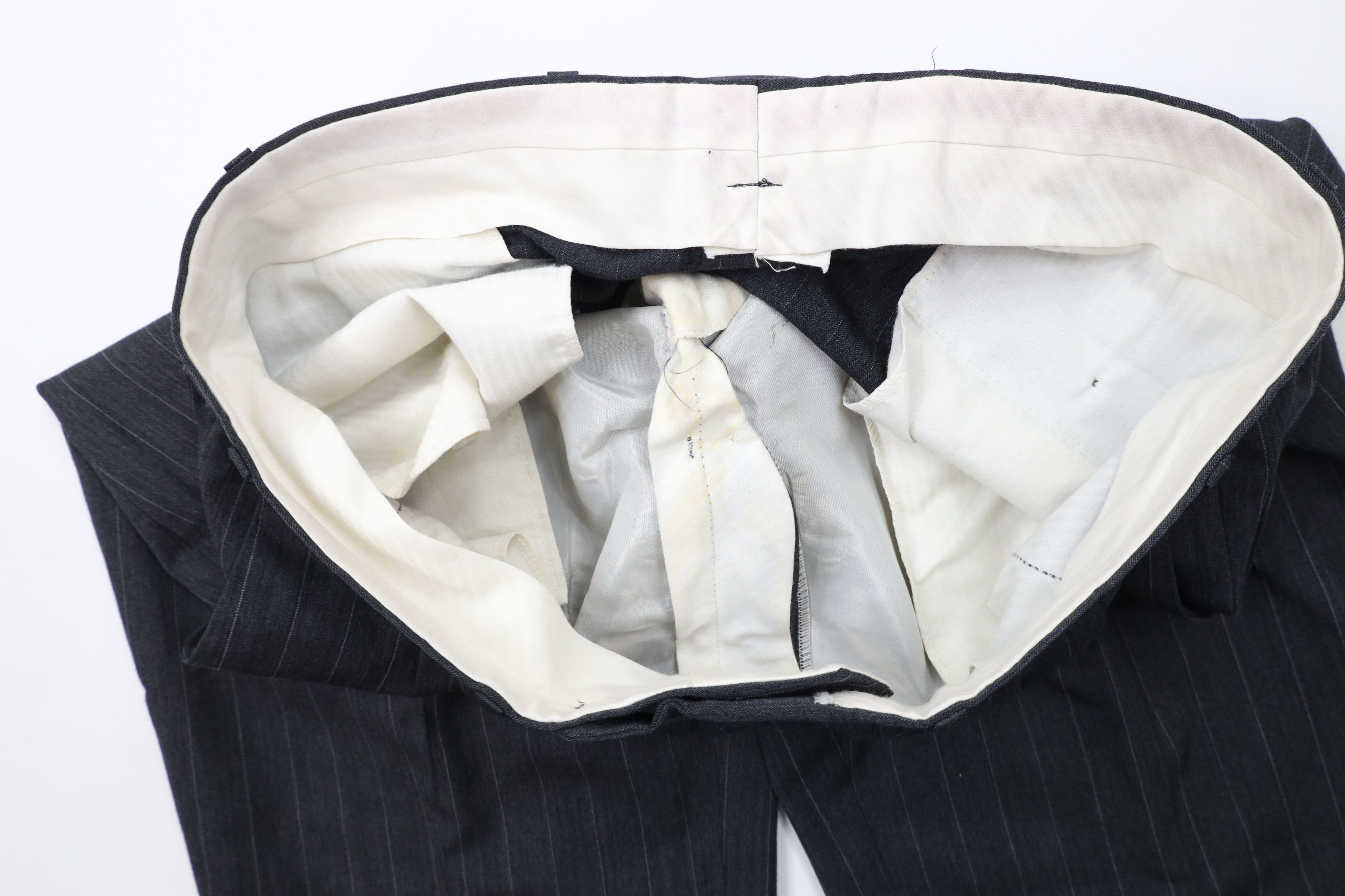 Vintage Vintage 90s Streetwear 2 Piece Striped Wool Suit Wedding Size 44R - 15 Thumbnail